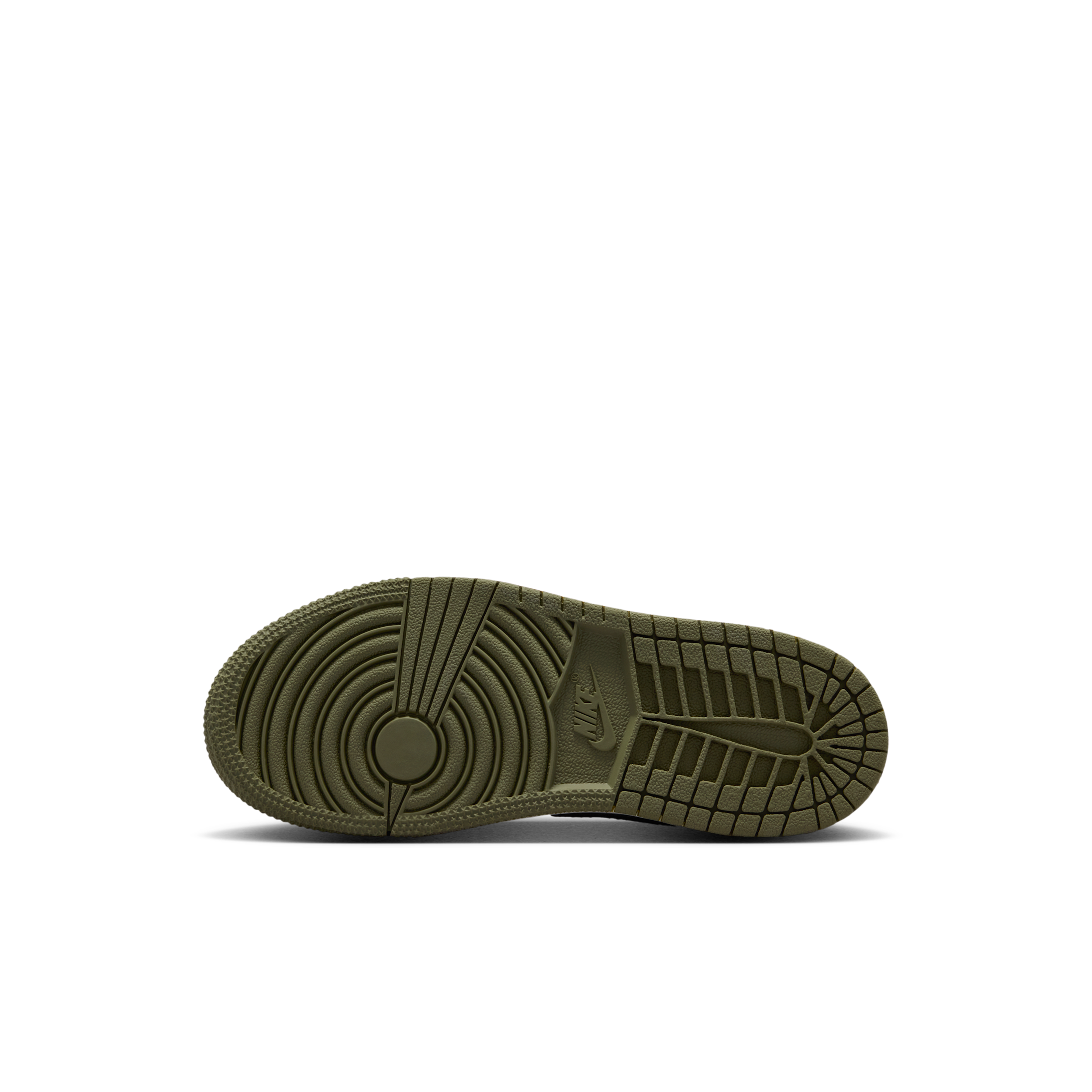 Thumbnail - Air Jordan 1 Retro Low "Medium Olive and Summit White" Schuh (jüngere Kinder) - Grün