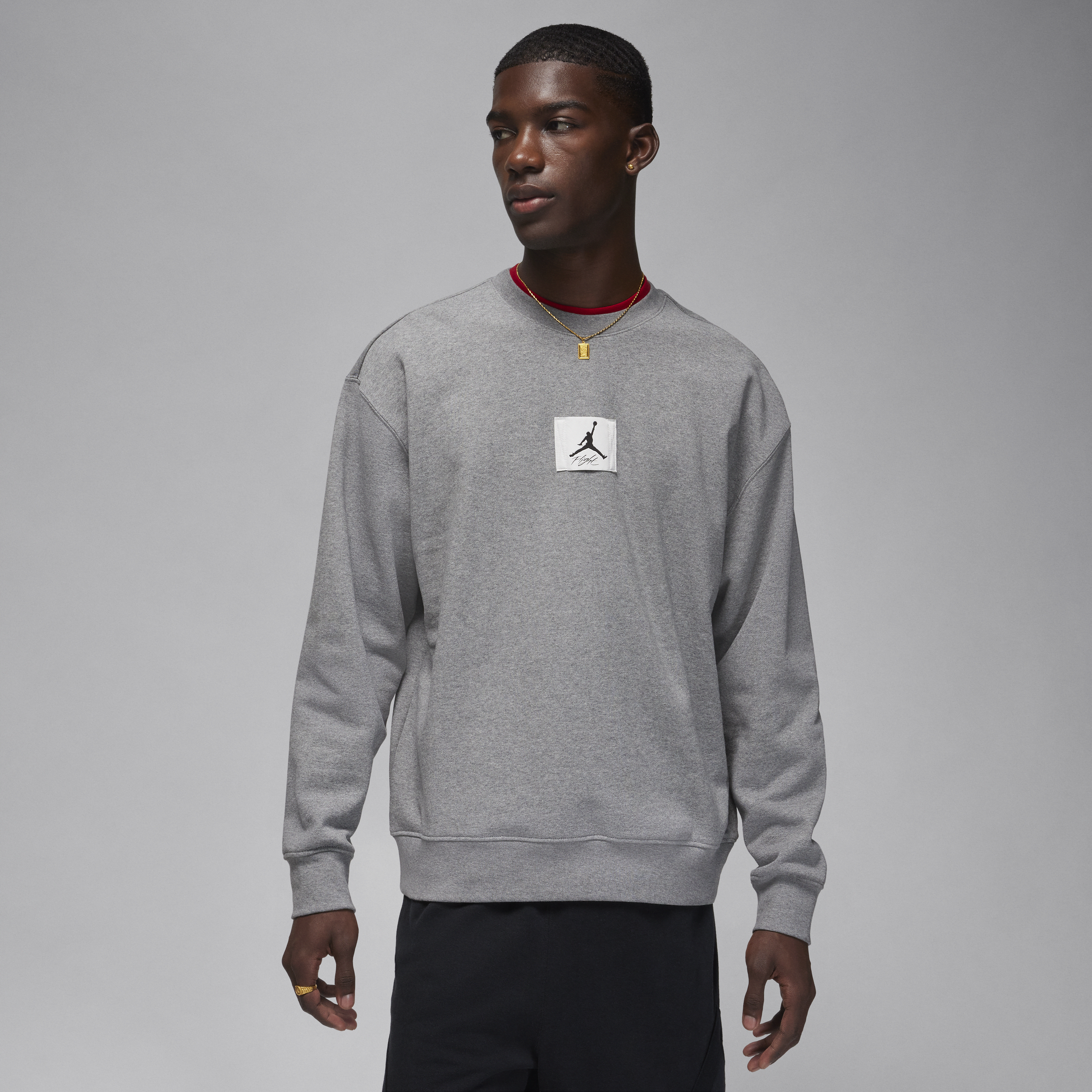Jordan Essentials sweatshirt van fleece met ronde hals voor heren Grijs