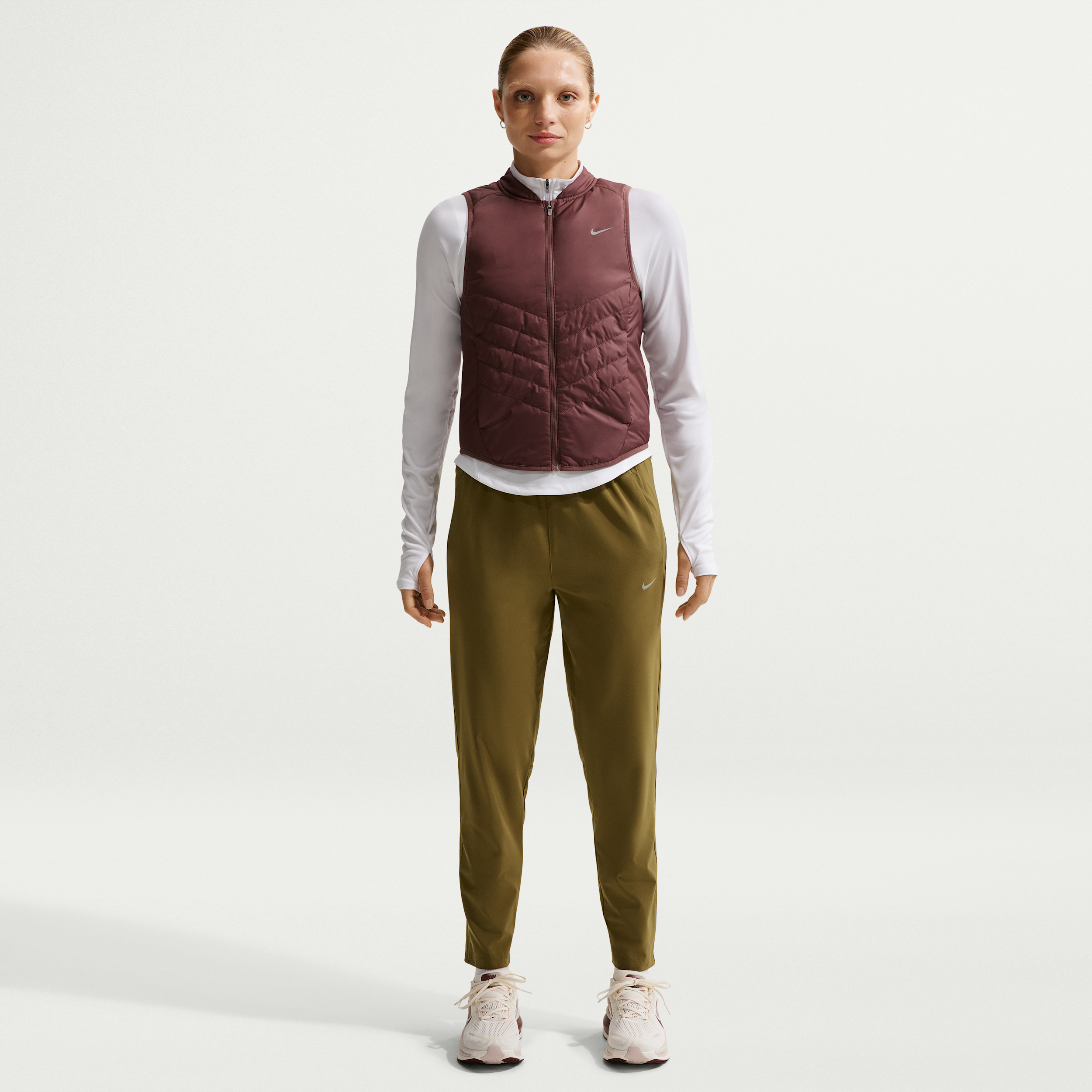 Pantaloni da running a 7/8 a vita media Dri-FIT Nike Tempo – Donna - Marrone