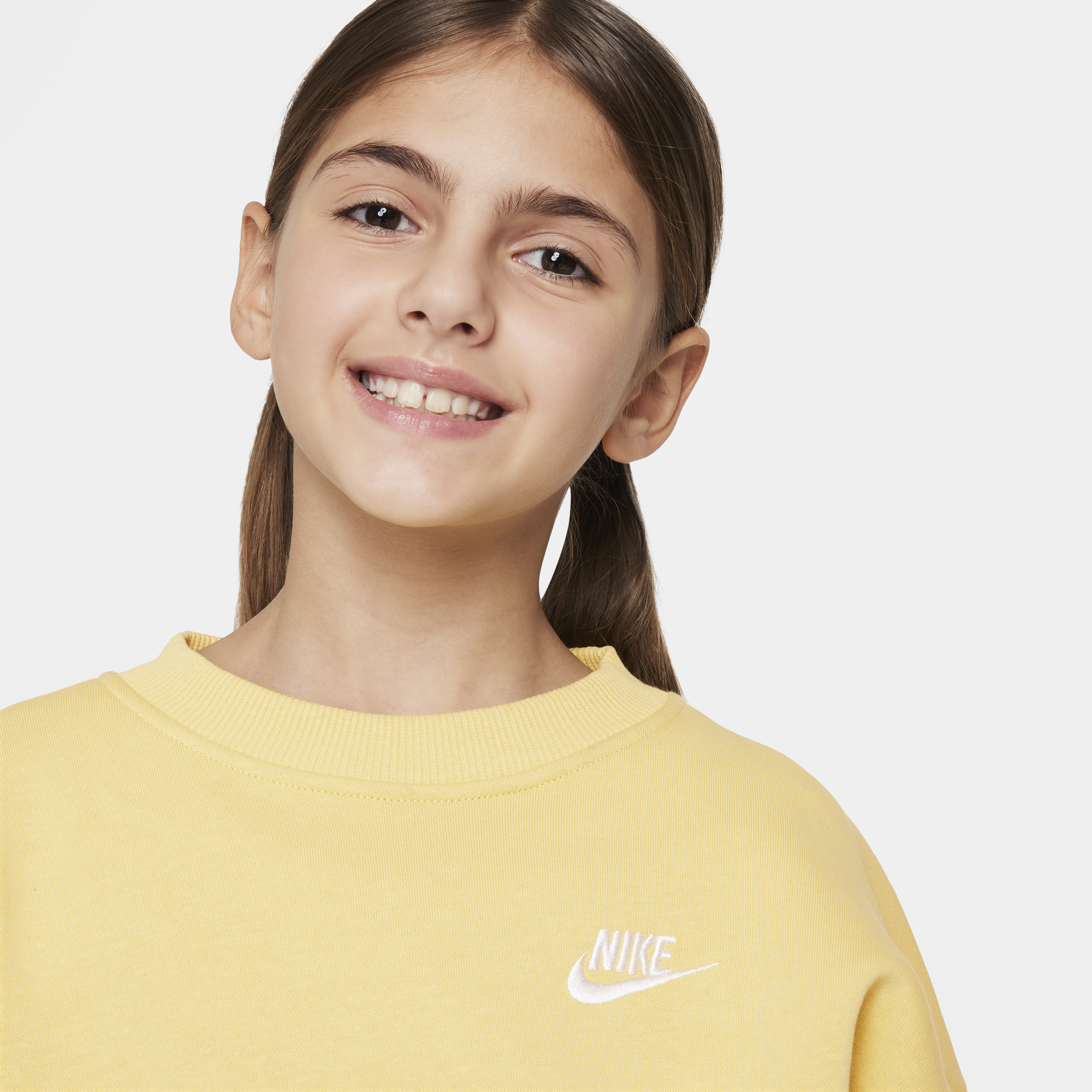 Nike Sportswear Club Fleece oversized sweatshirt voor meisjes Geel