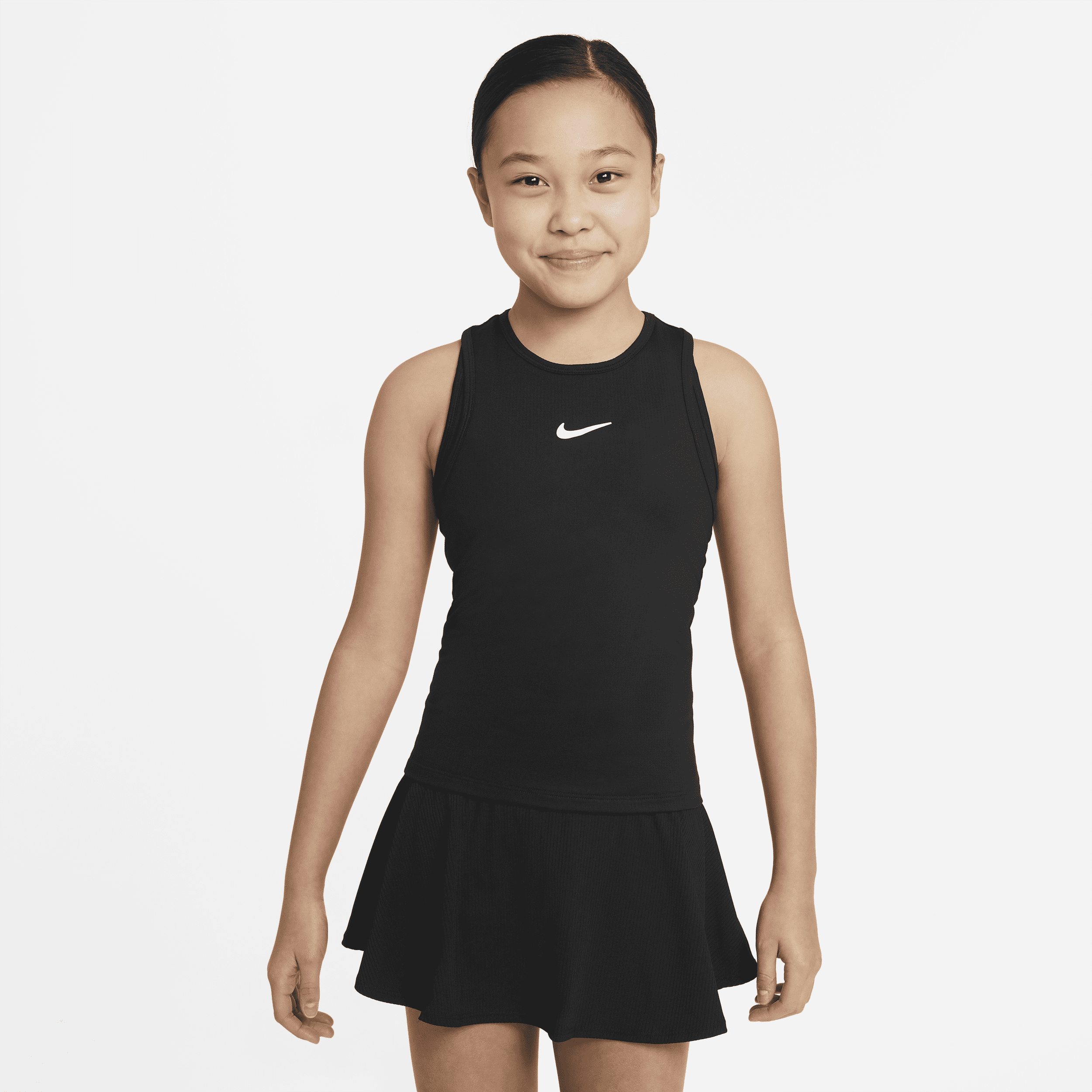 Nike Victory Older Kids (Girls) Dri-FIT Tennis Tank Top - Black - Polyester/Elastane - 50% Recycled Polyester