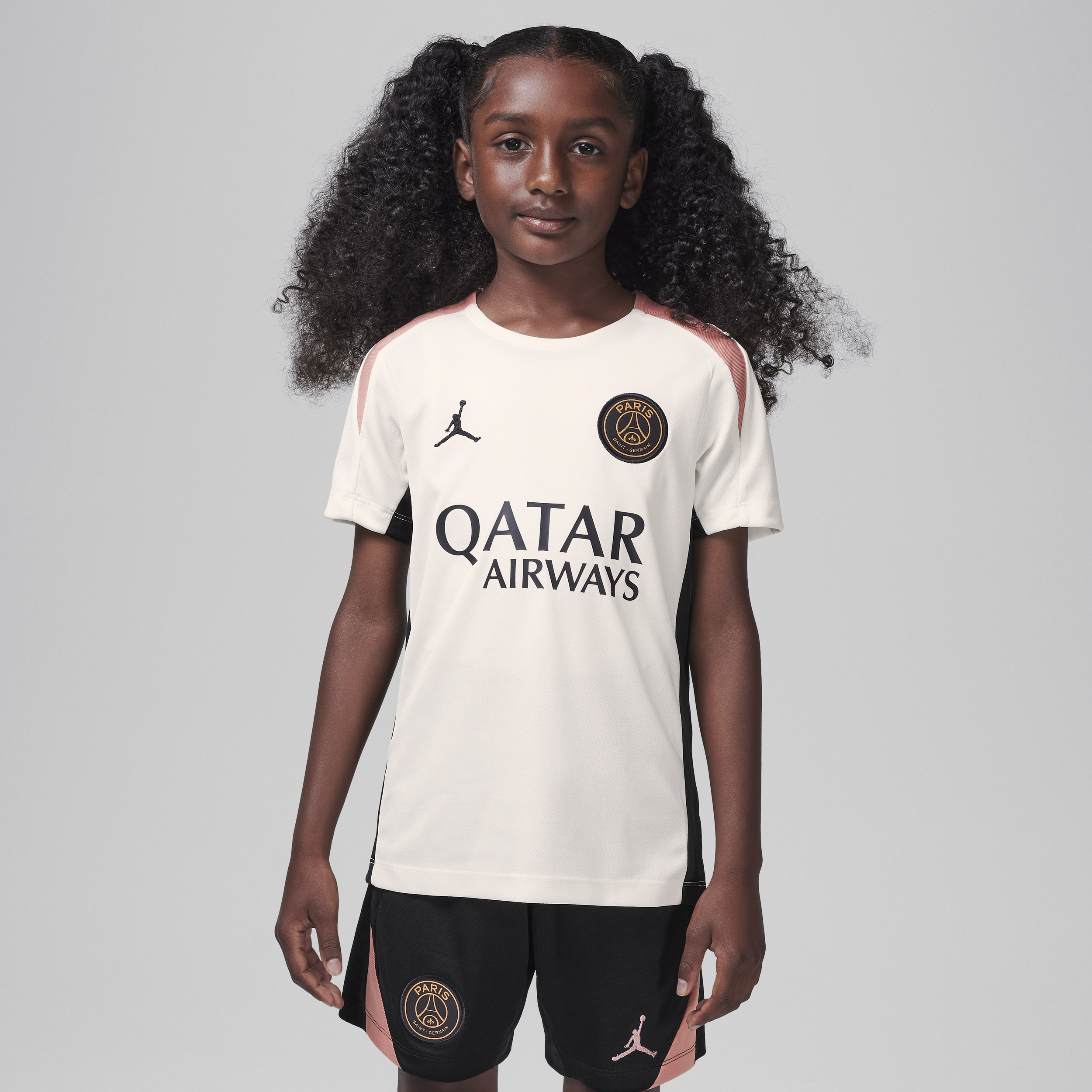 3e haut de foot en maille à manches courtes Jordan Dri-FIT Paris Saint-Germain Strike pour ado - Marron