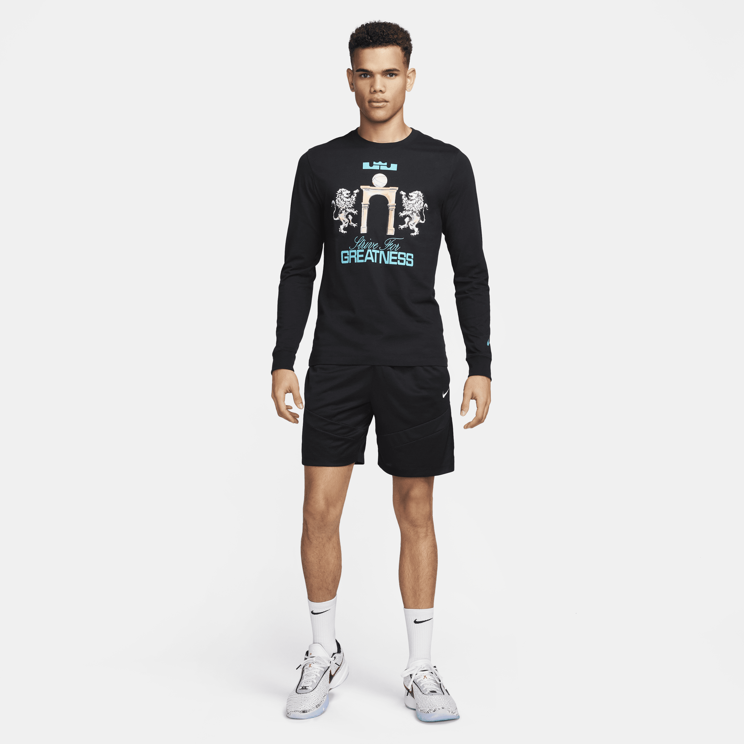 Nike LeBron T-shirt met lange mouwen voor heren Zwart