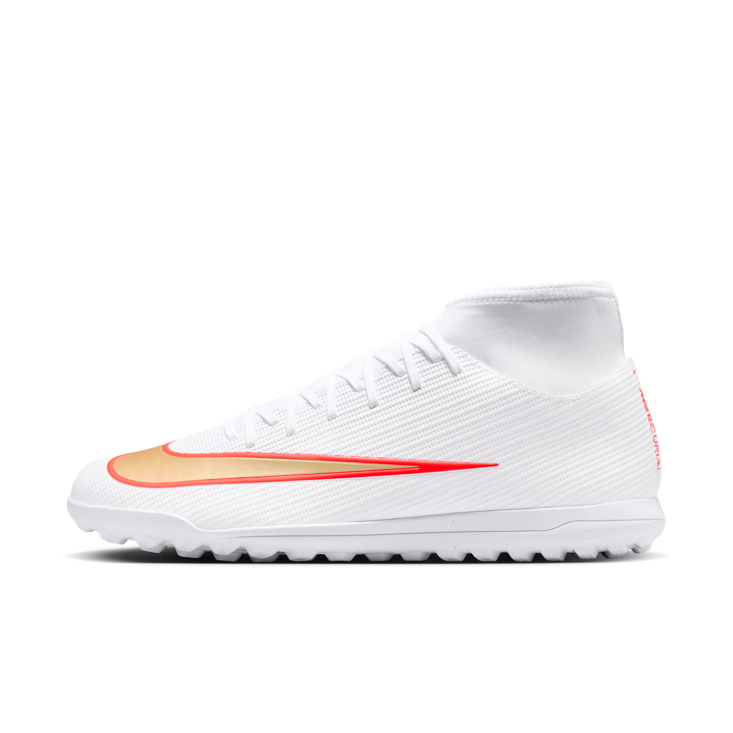 Buty piłkarskie z wysoką cholewką na nawierzchnię typu turf Nike Mercurial Superfly 11 Club - Biel