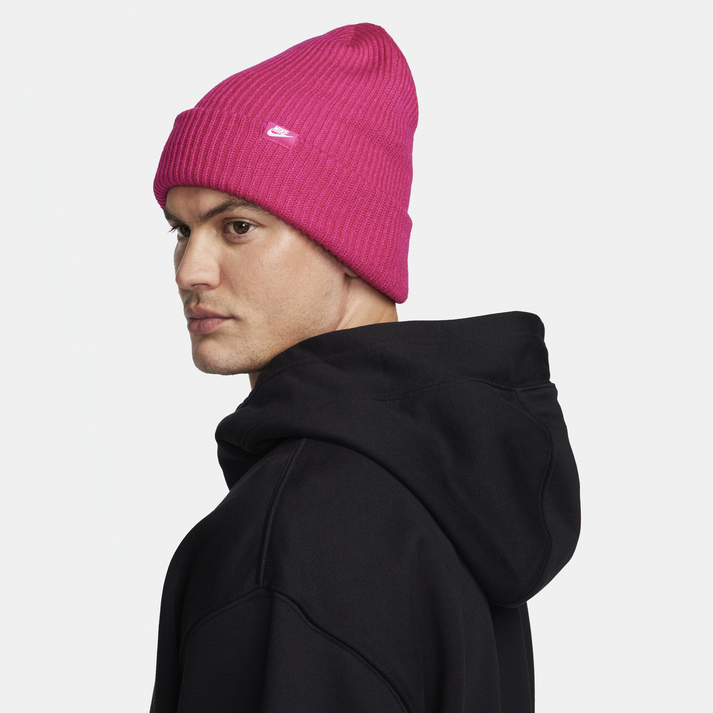 Nike Peak Futura beanie met standaardomslag Roze