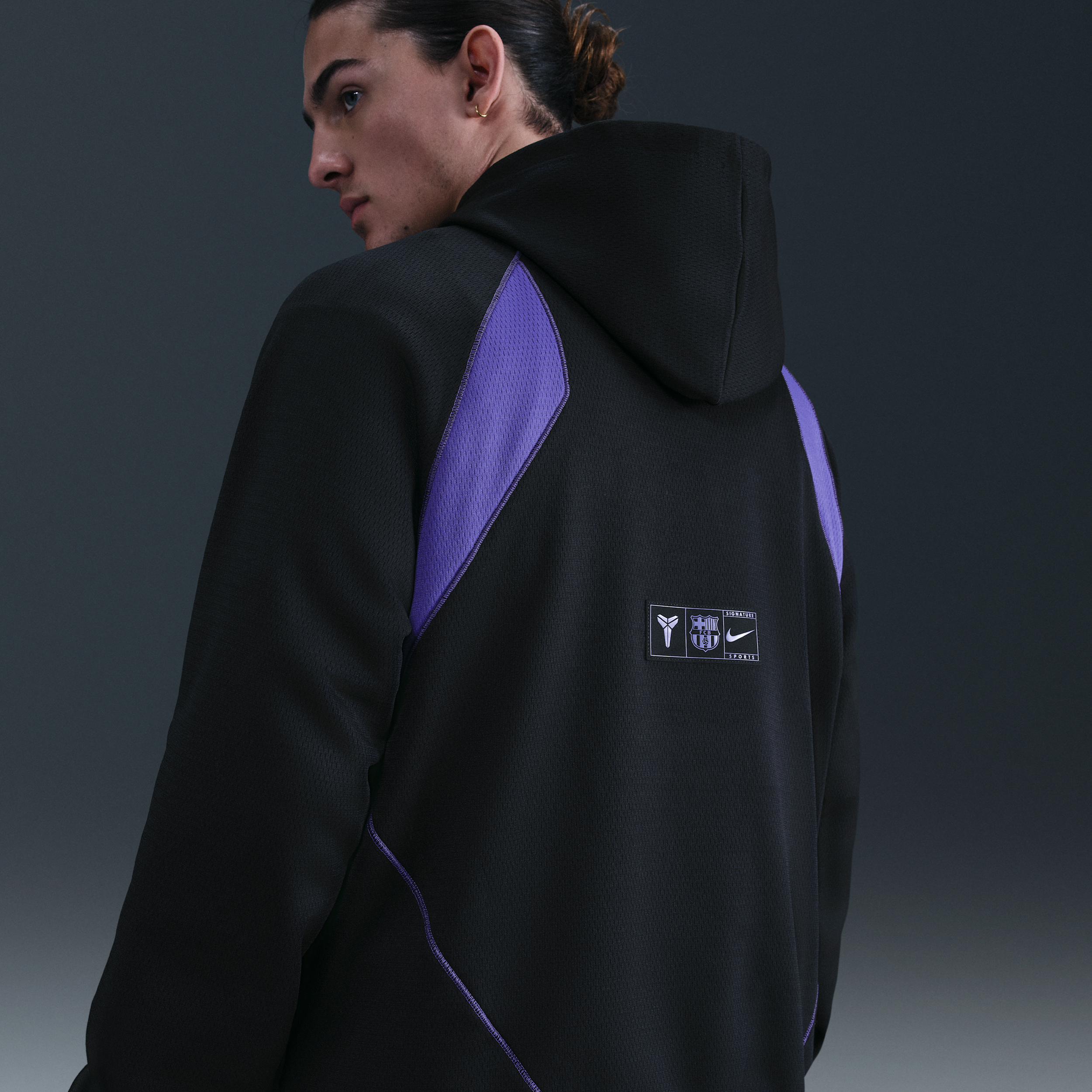 Thumbnail - FC Barcelona Away Kobe Therma-FIT Fußball-Hoodie - Schwarz