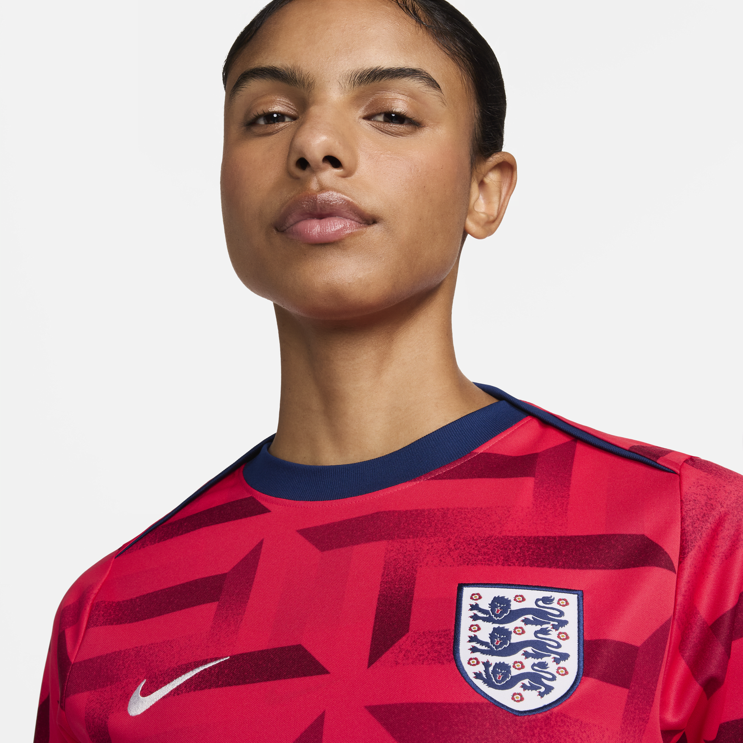 Nike Engeland Academy Pro Dri-FIT warming-uptop met korte mouwen voor dames Rood