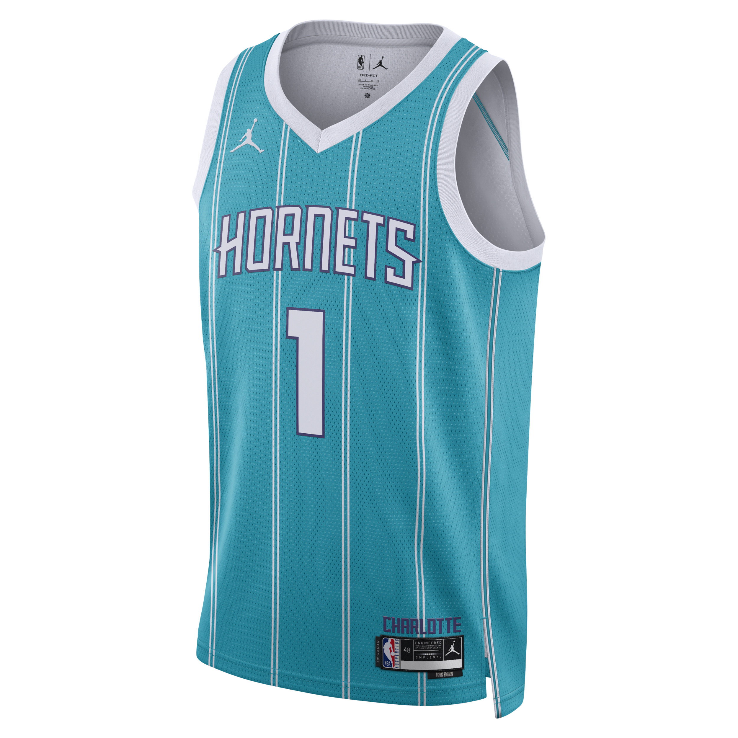 Maillot Jordan Dri-FIT NBA Swingman Charlotte Hornets Icon Edition 2022/23 pour homme - Bleu