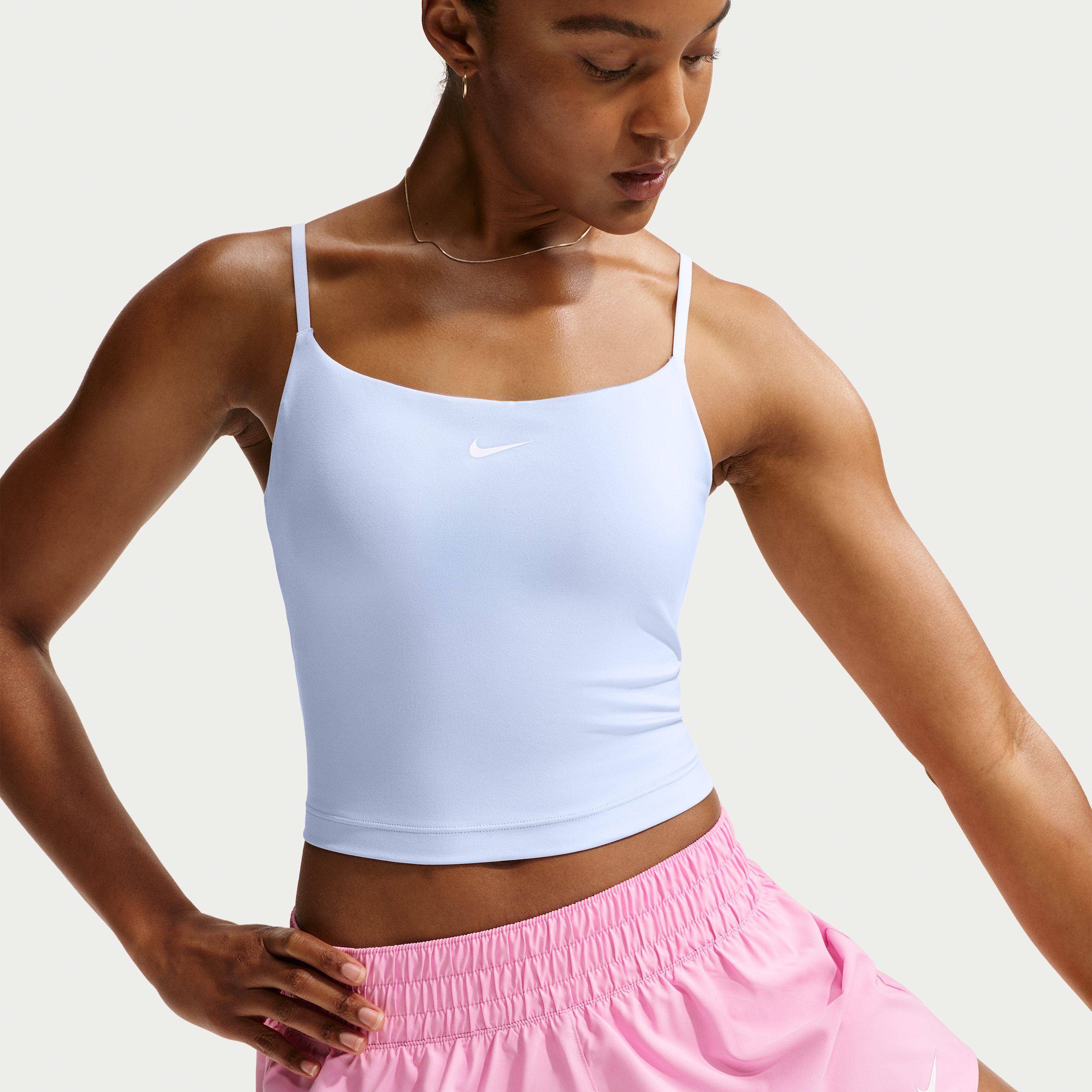 Justerbar Nike One-sports-bh-tanktop med indlæg og medium støtte til kvinder - blå