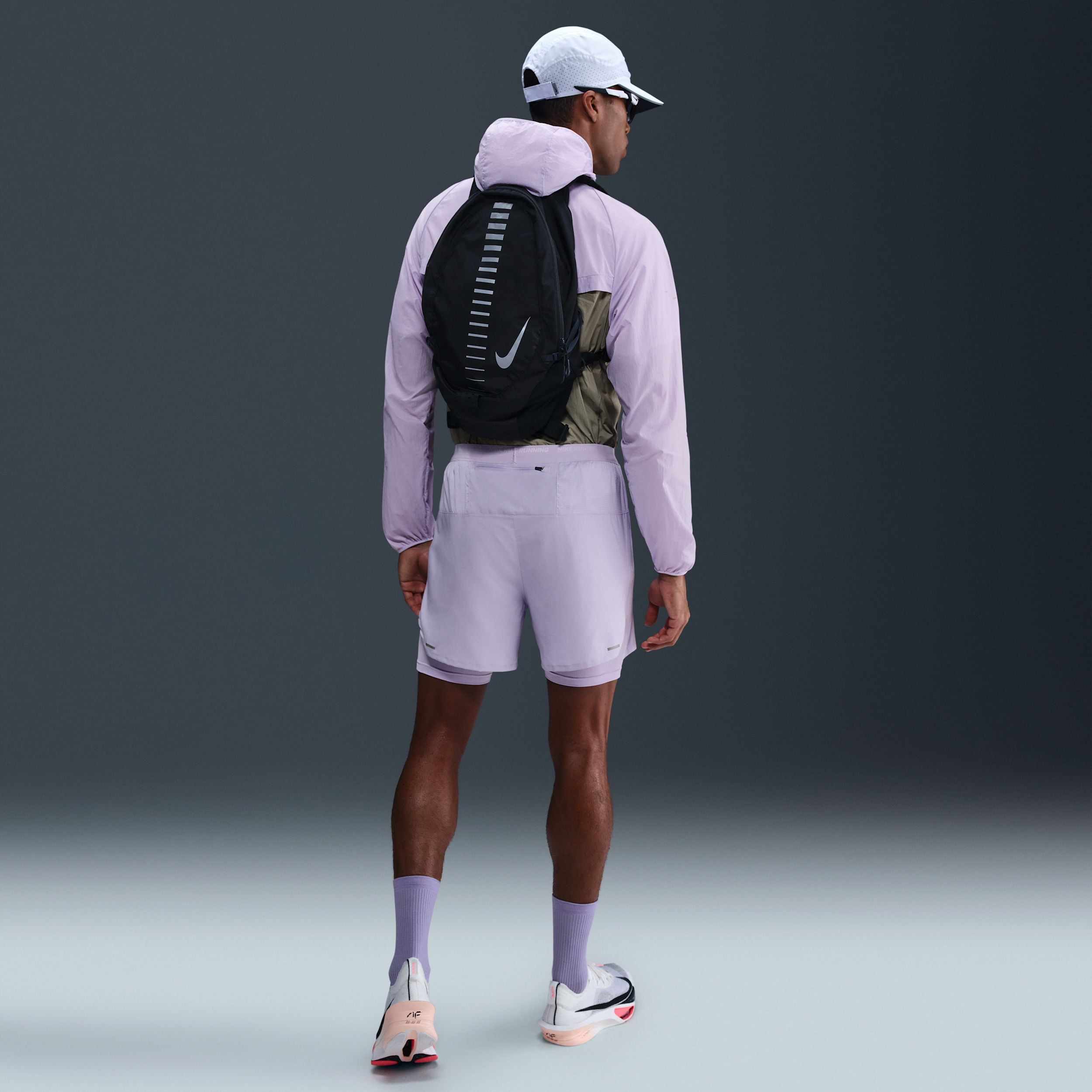 Short de running hybride Dri-FIT Nike Stride 13 cm pour homme - Pourpre
