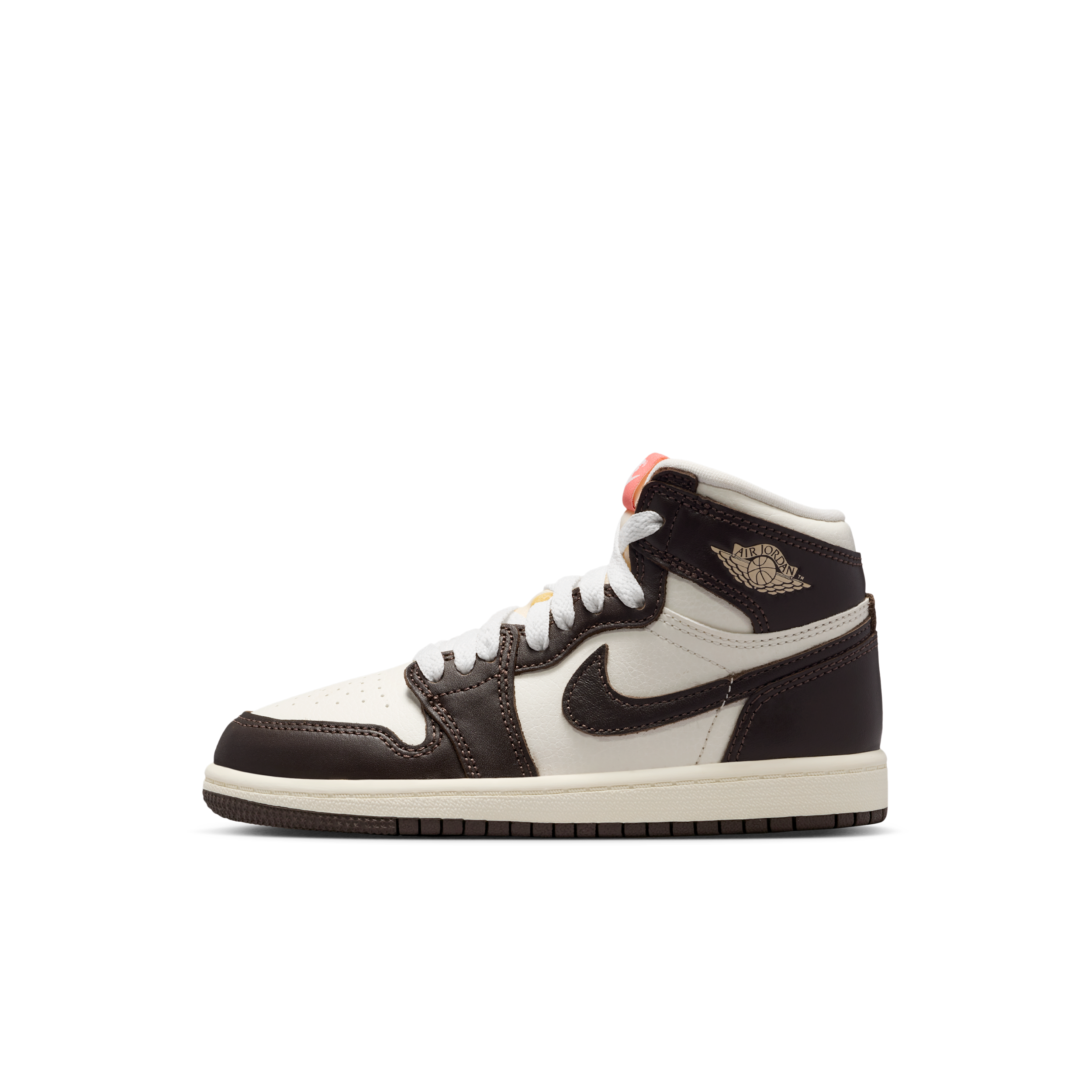 Nike Jordan 1 Retro High OG 'Baroque Brown and Sail' Younger Kids' Shoes