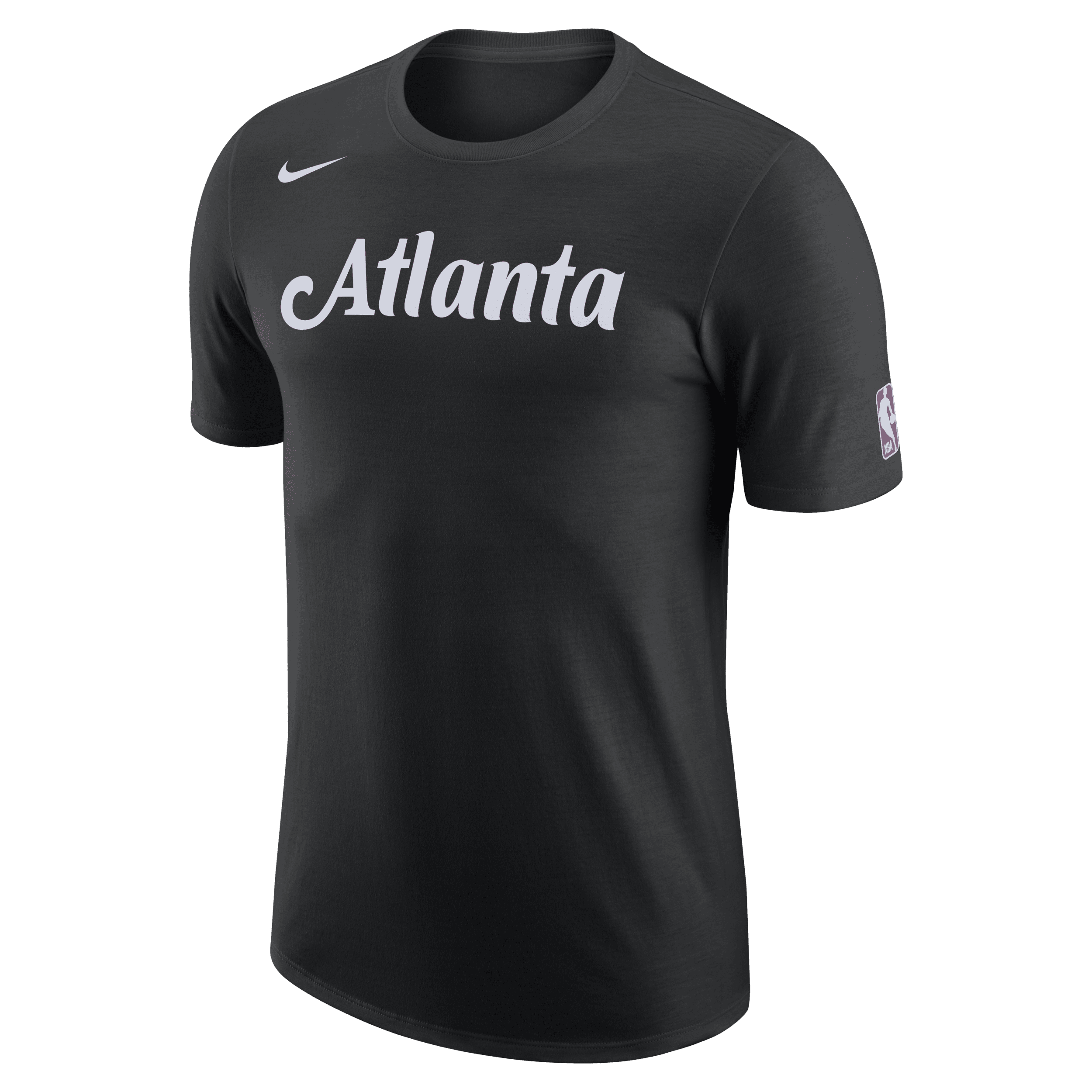 Męski T-shirt z logo Nike NBA Atlanta Hawks City Edition - Czerń