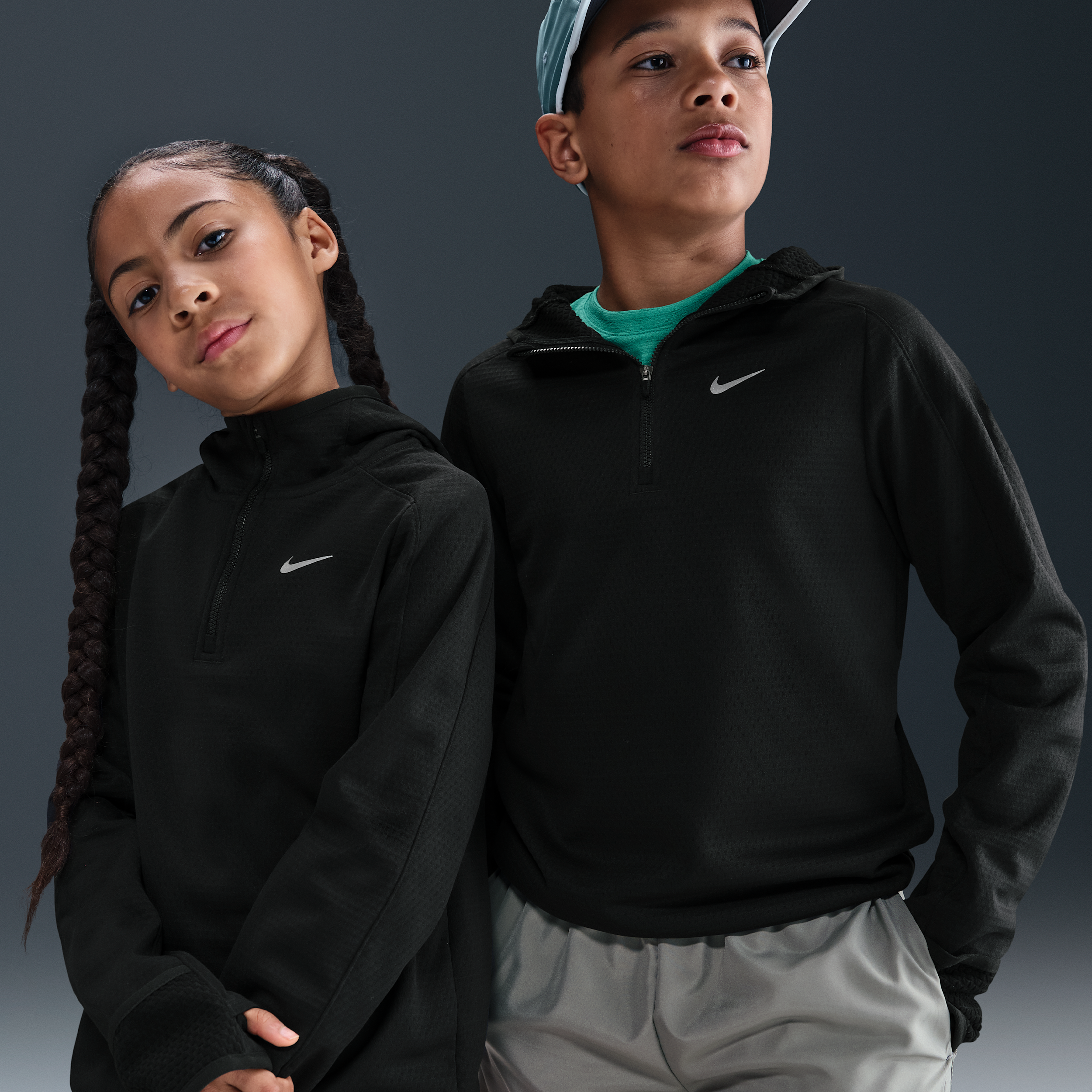 Nike Older Kids Therma-FIT 1/4-Zip Top - Black - Polyester