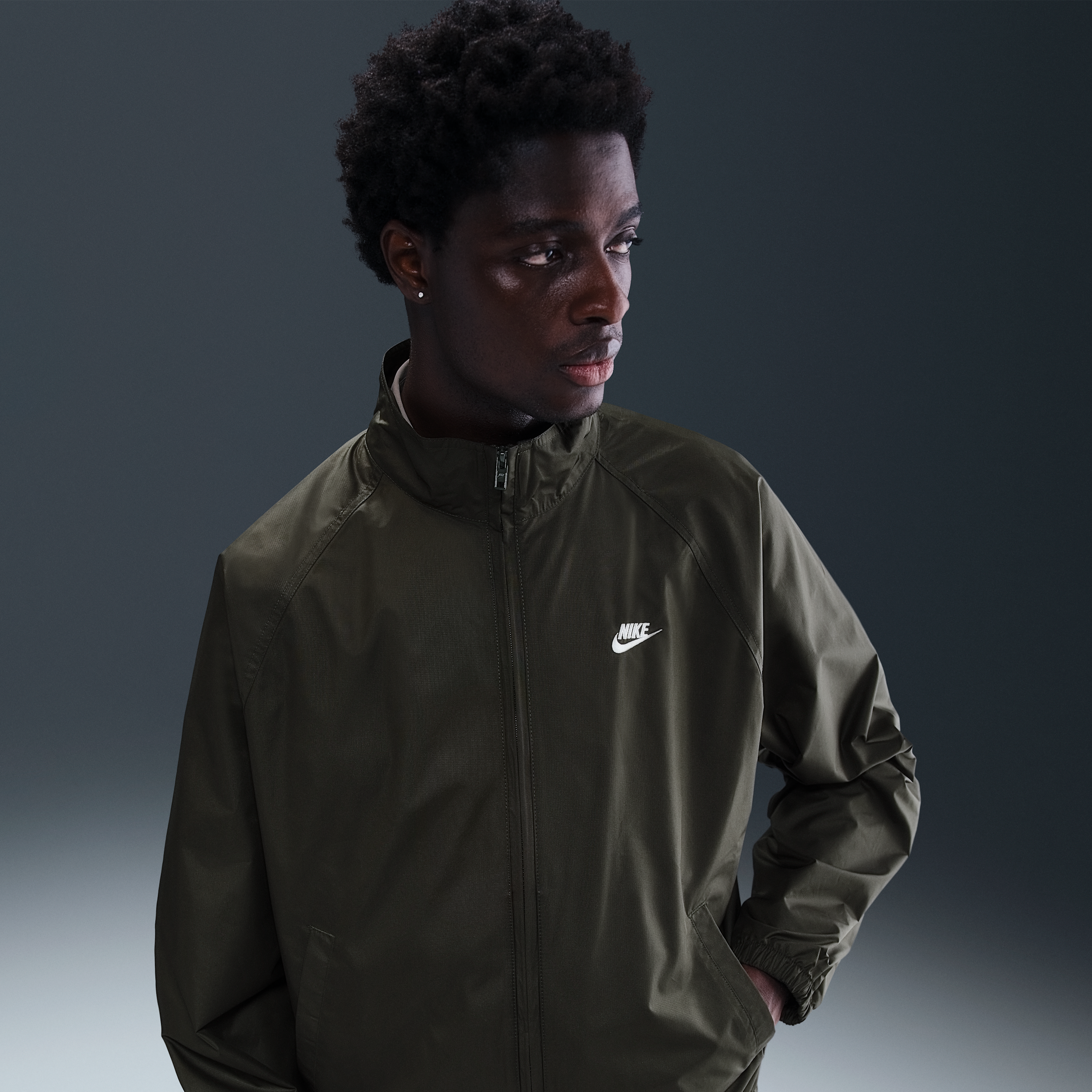 Nike Sportswear Club Mens Roscoe Full-Zip Jacket - Green - Polyester