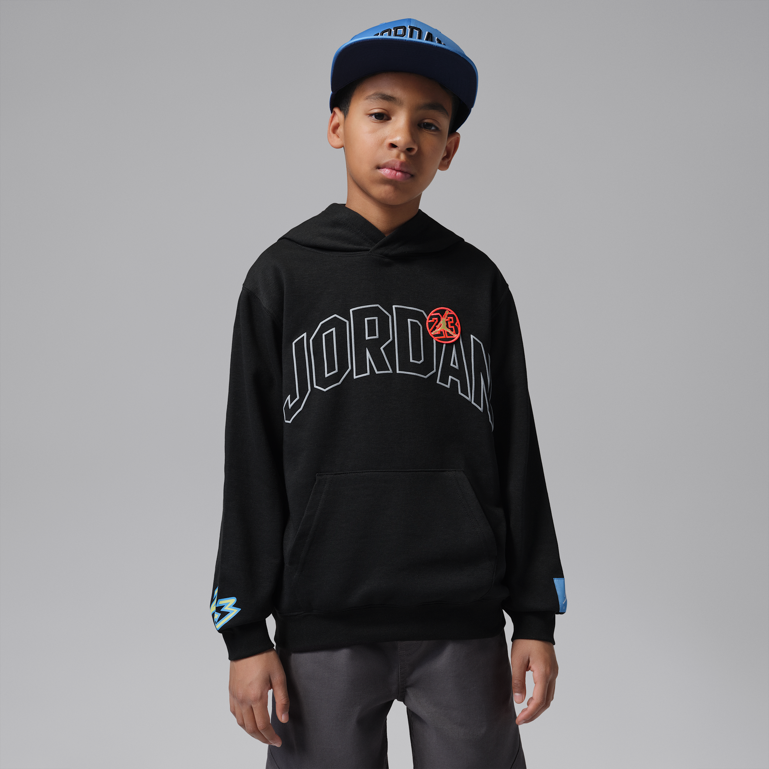 Felpa pullover con cappuccio in French Terry Dynasty Jordan – Ragazzo/a - Nero