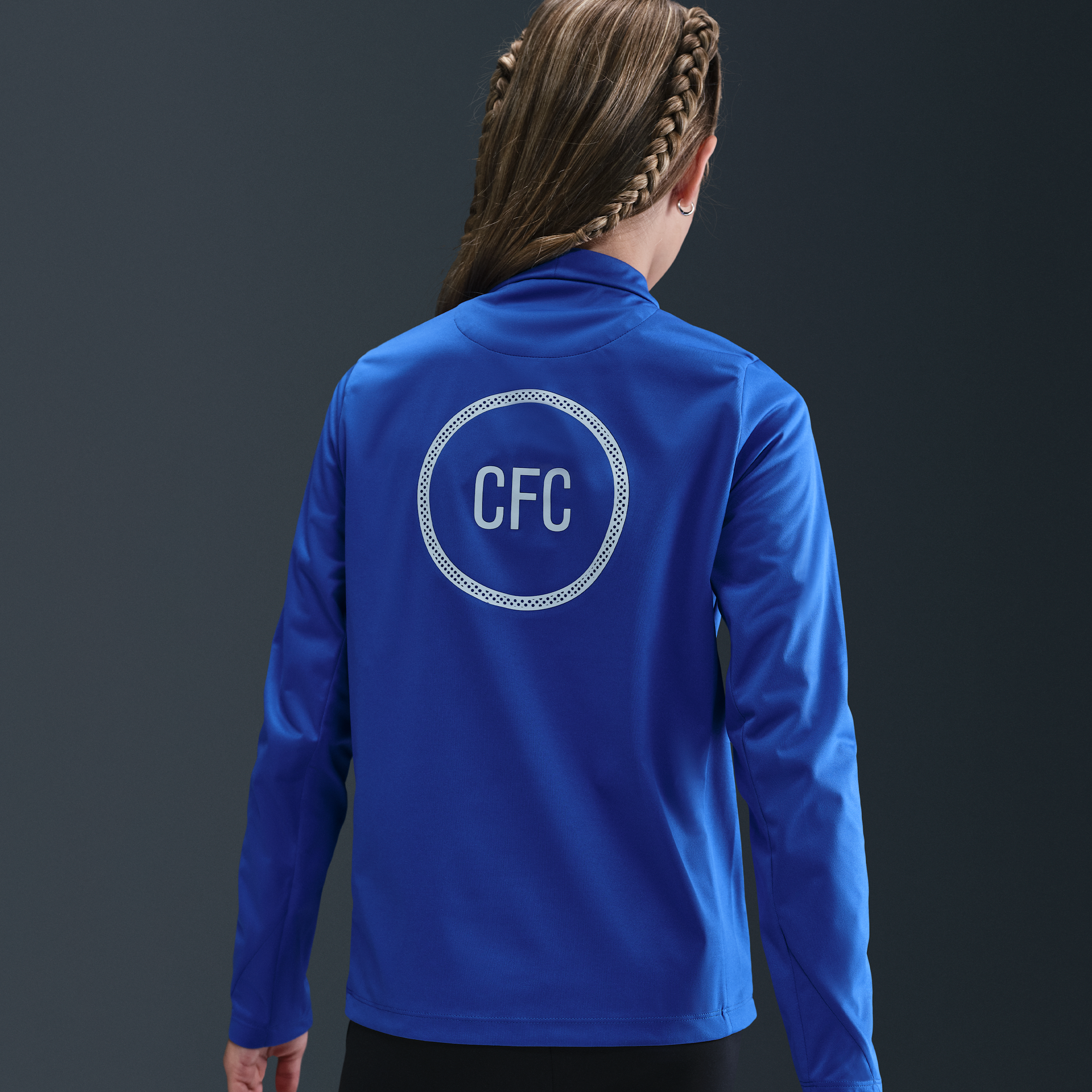 Thumbnail - FC Chelsea Strike Third Nike Dri-FIT Total 90 Fußball-Drill-Oberteil aus Strickmaterial (ältere Kinder) - Blau