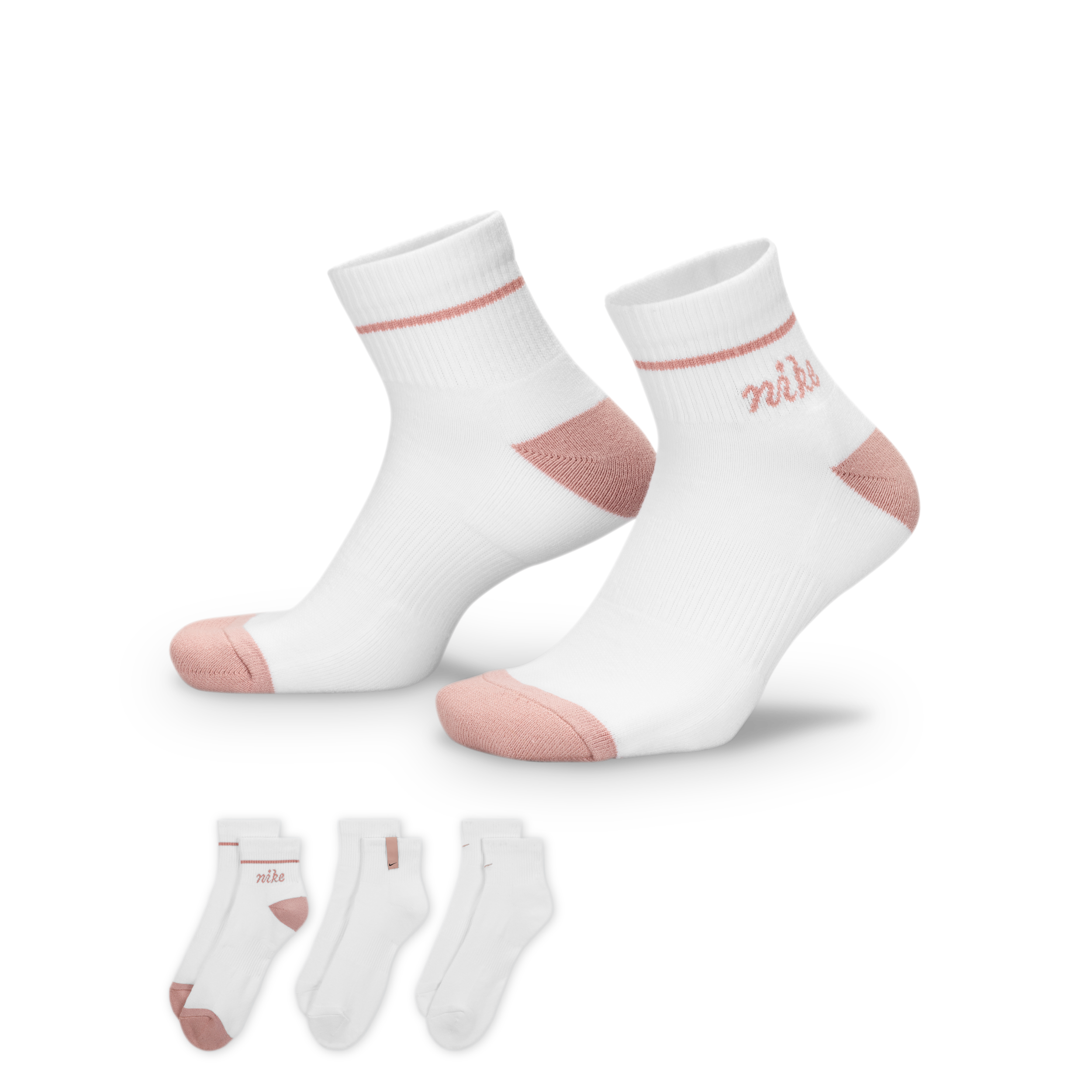 Nike Everyday Plus enkelsokken met demping (3 paar) Meerkleurig
