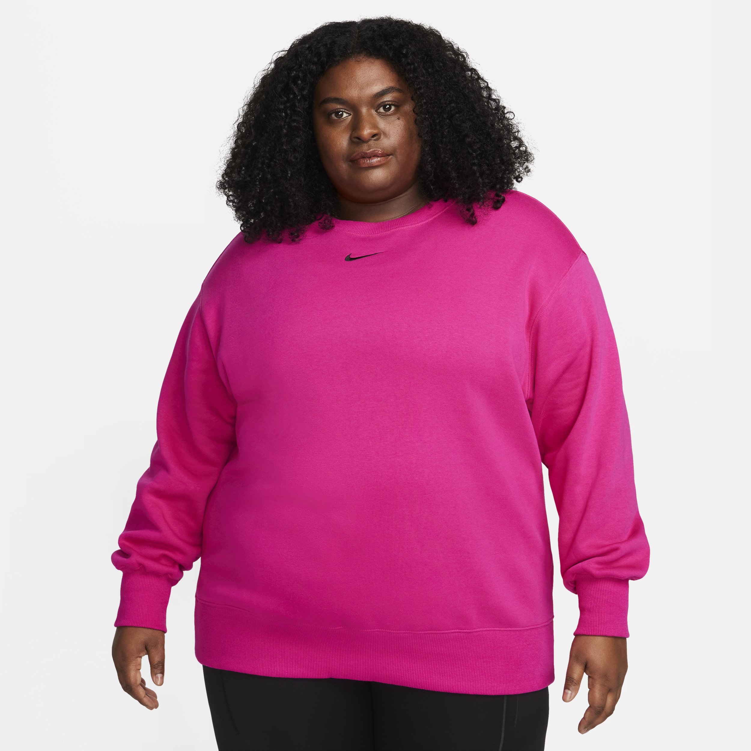 Nike Sportswear Phoenix Fleece oversized sweatshirt van fleece met ronde hals voor dames (Plus Size) Roze