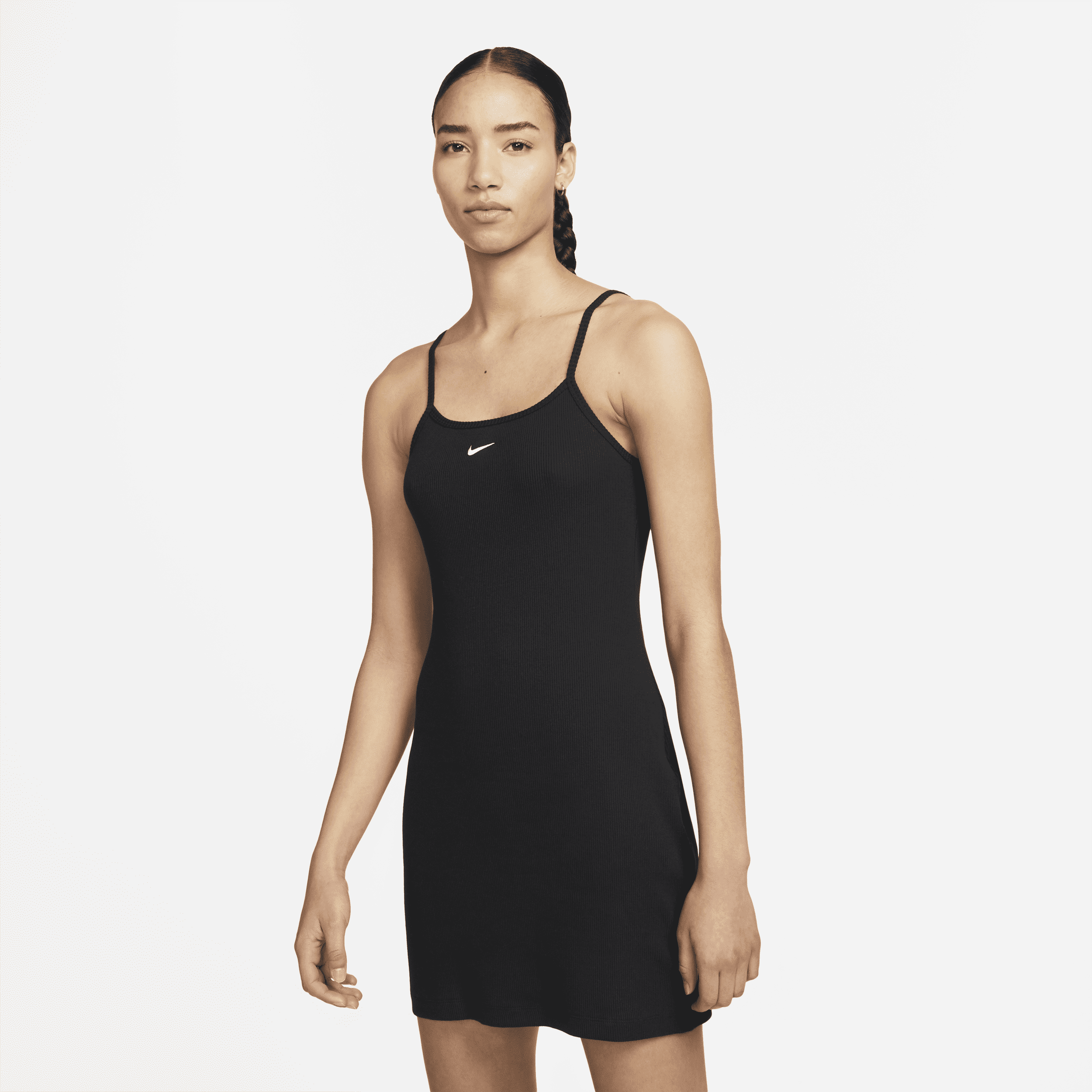 Γυναικείο φόρεμα σε ριμπ ύφανση Nike Sportswear Essential - Μαύρο