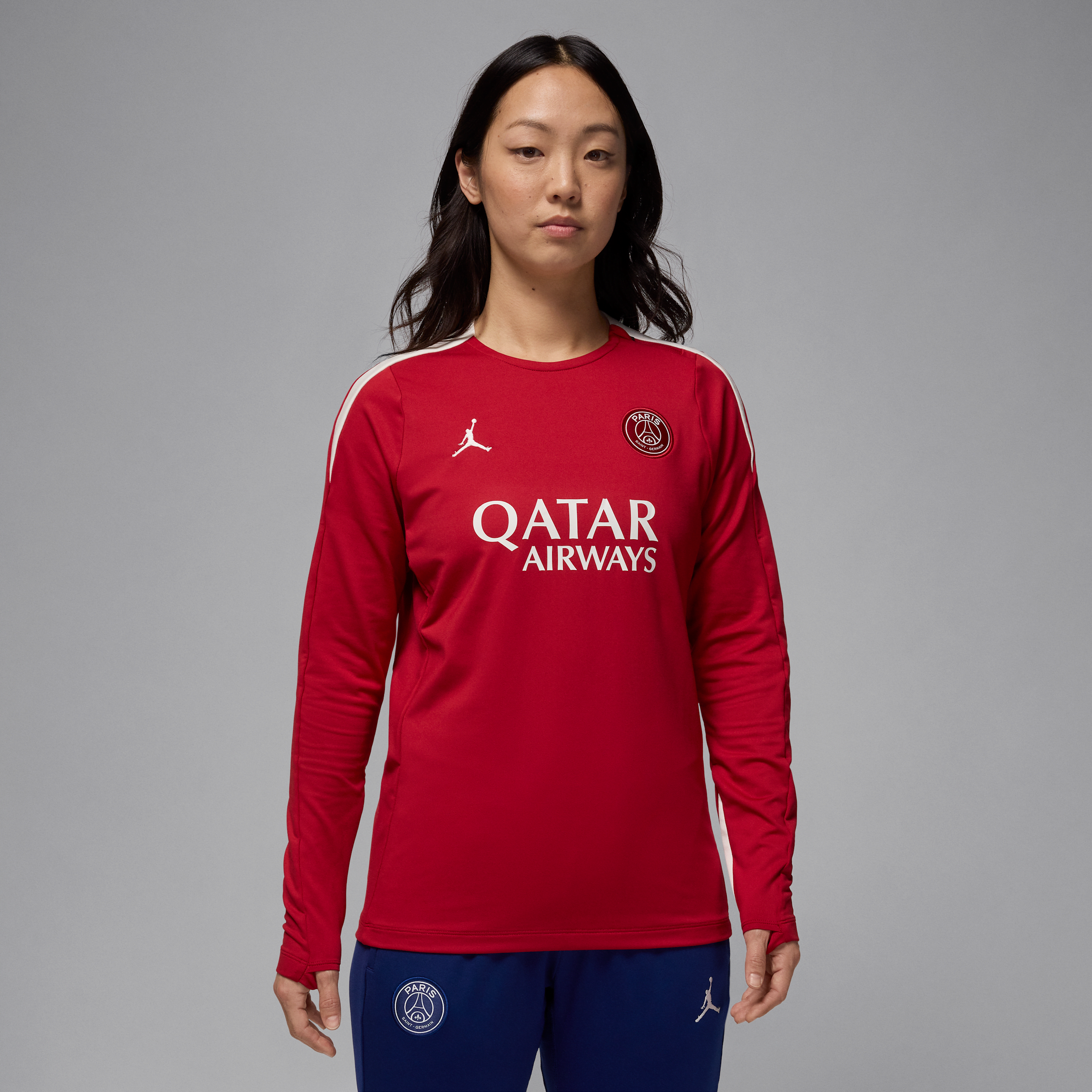 4e haut de foot à col ras-du-cou en maille Jordan Dri-FIT Paris Saint-Germain Strike pour femme - Ro