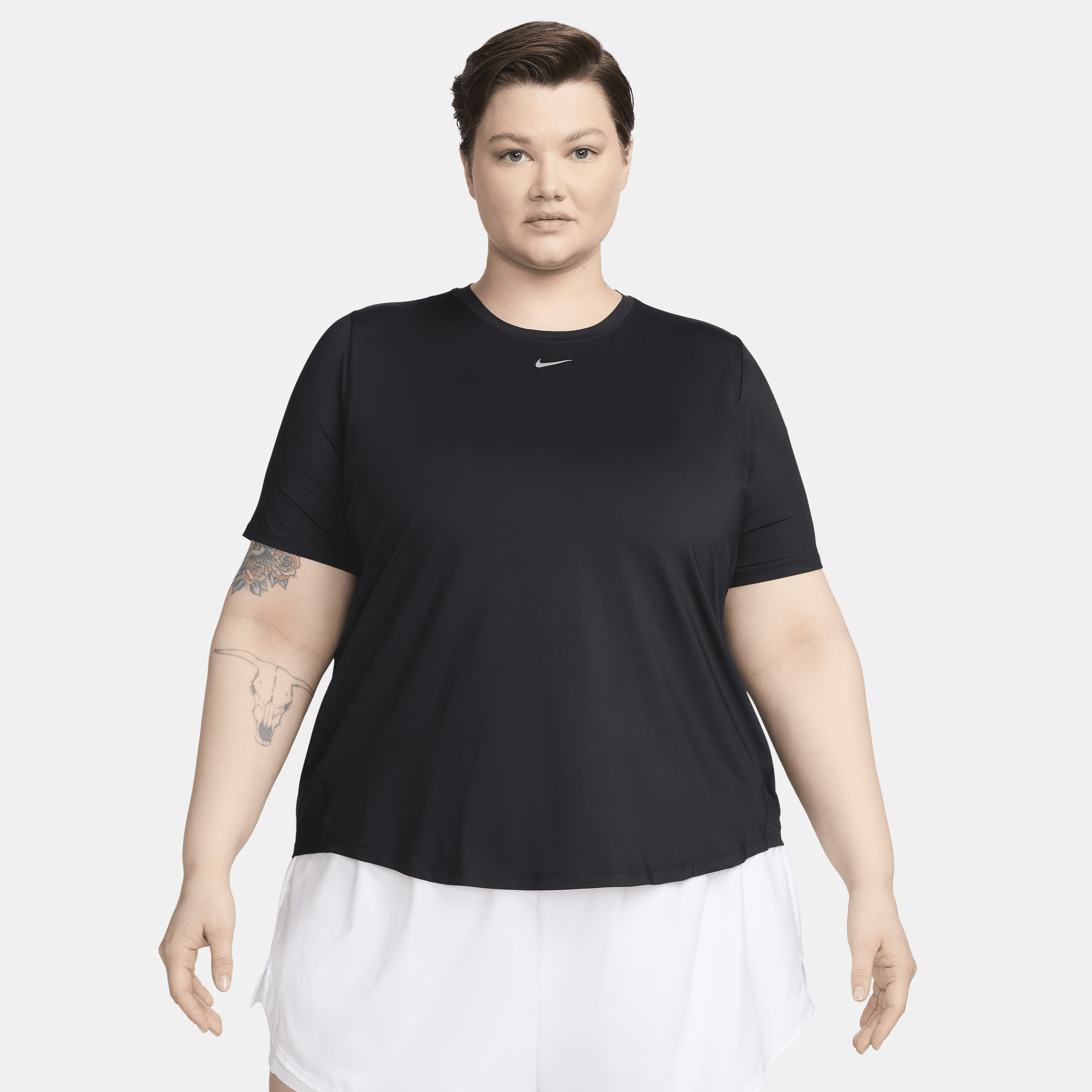 Nike One Classic Dri-FIT damestop met korte mouwen (Plus Size) Zwart