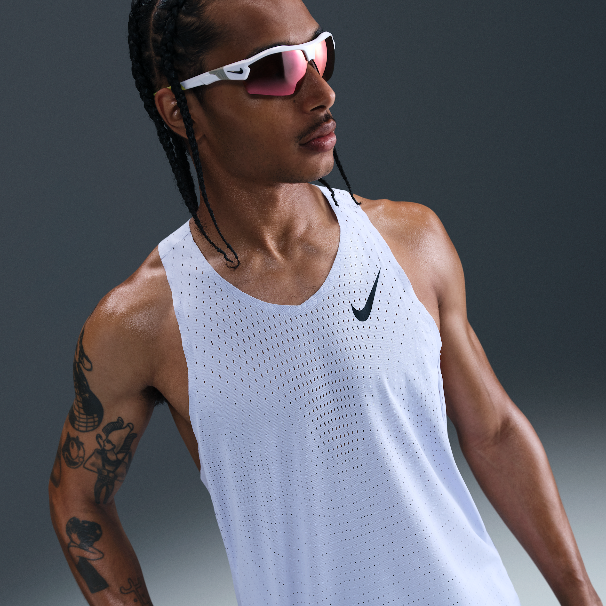 Thumbnail - Nike AeroSwift Dri-FIT-ADV-Lauf-Singlet für Herren - Grau