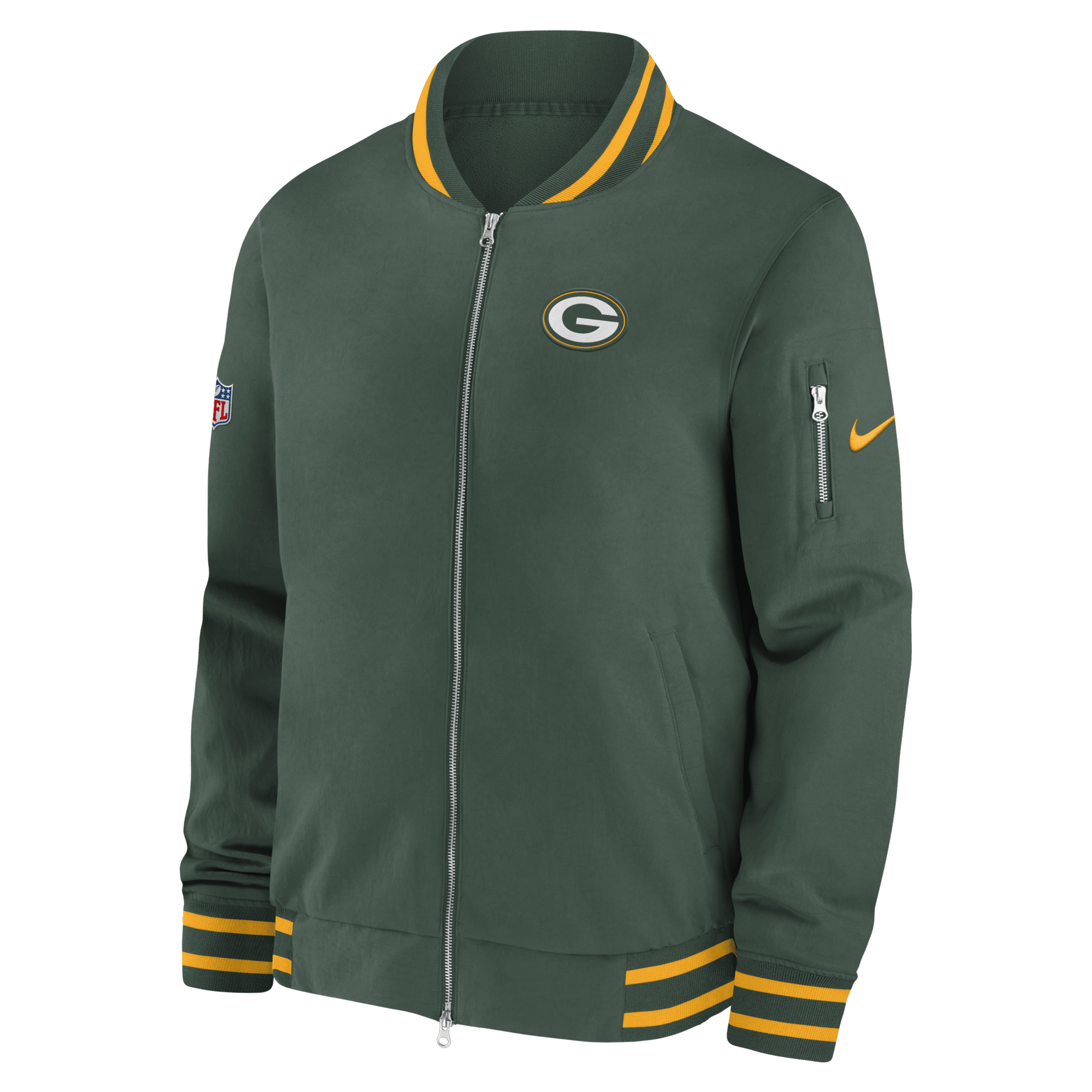 Nike Coach (NFL Green Bay Packers) bomberjack met rits voor heren Groen