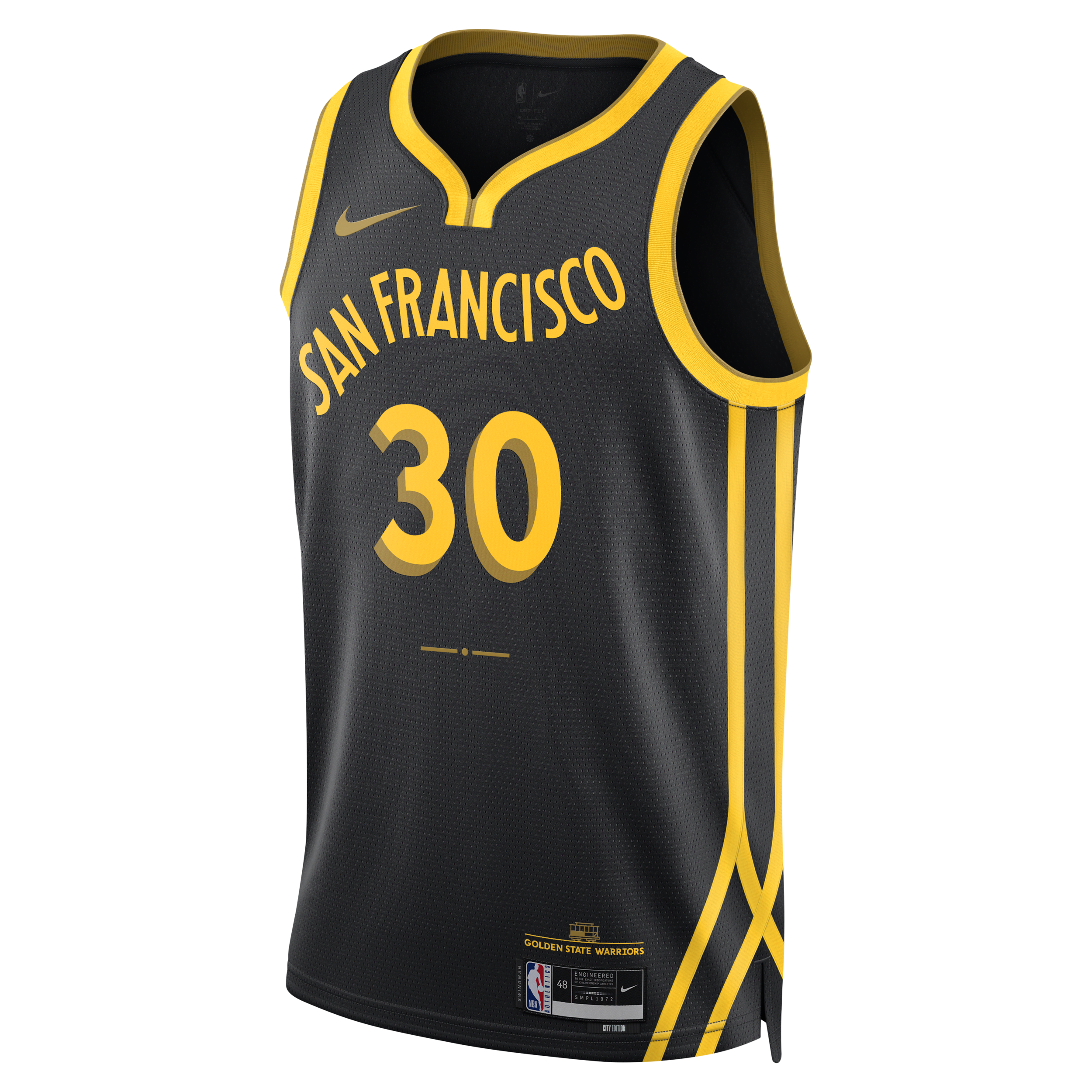 Nike Stephen Curry Golden State Warriors City Edition 2023 24 Dri-FIT Swingman NBA-jersey voor heren Zwart