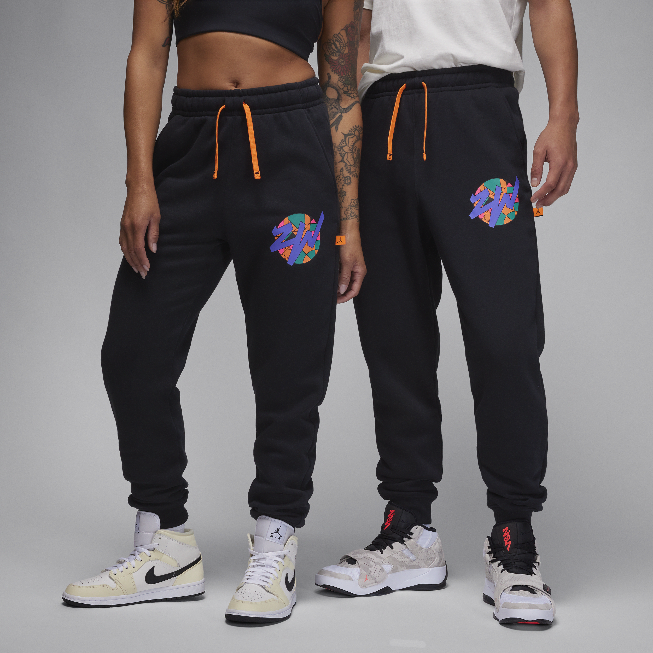 Nike Zion fleecebroek met graphic voor heren Zwart