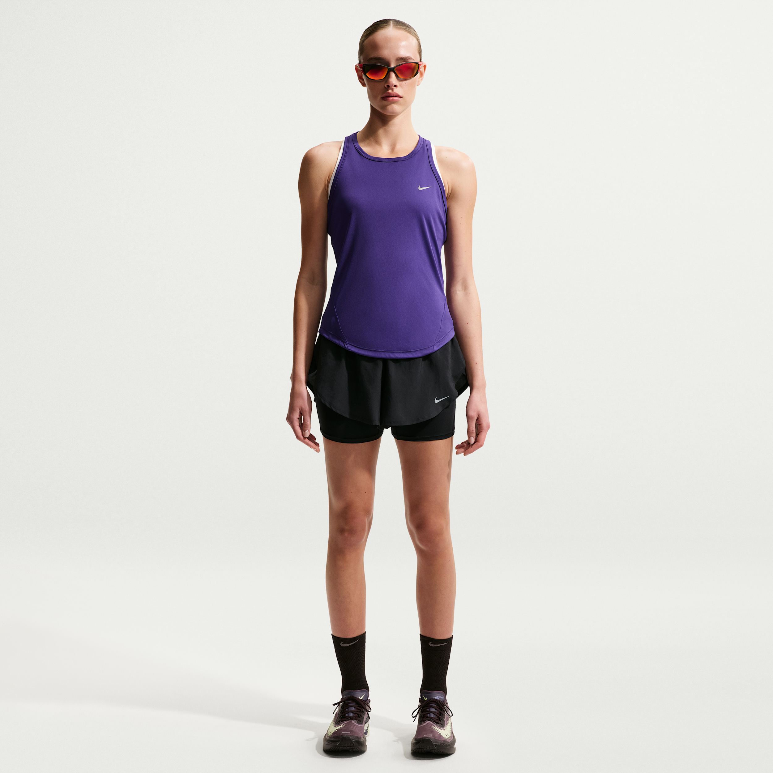 Nike Short De Running 2 En 1 Dri Fit Taille Haute Nike Flow Pour