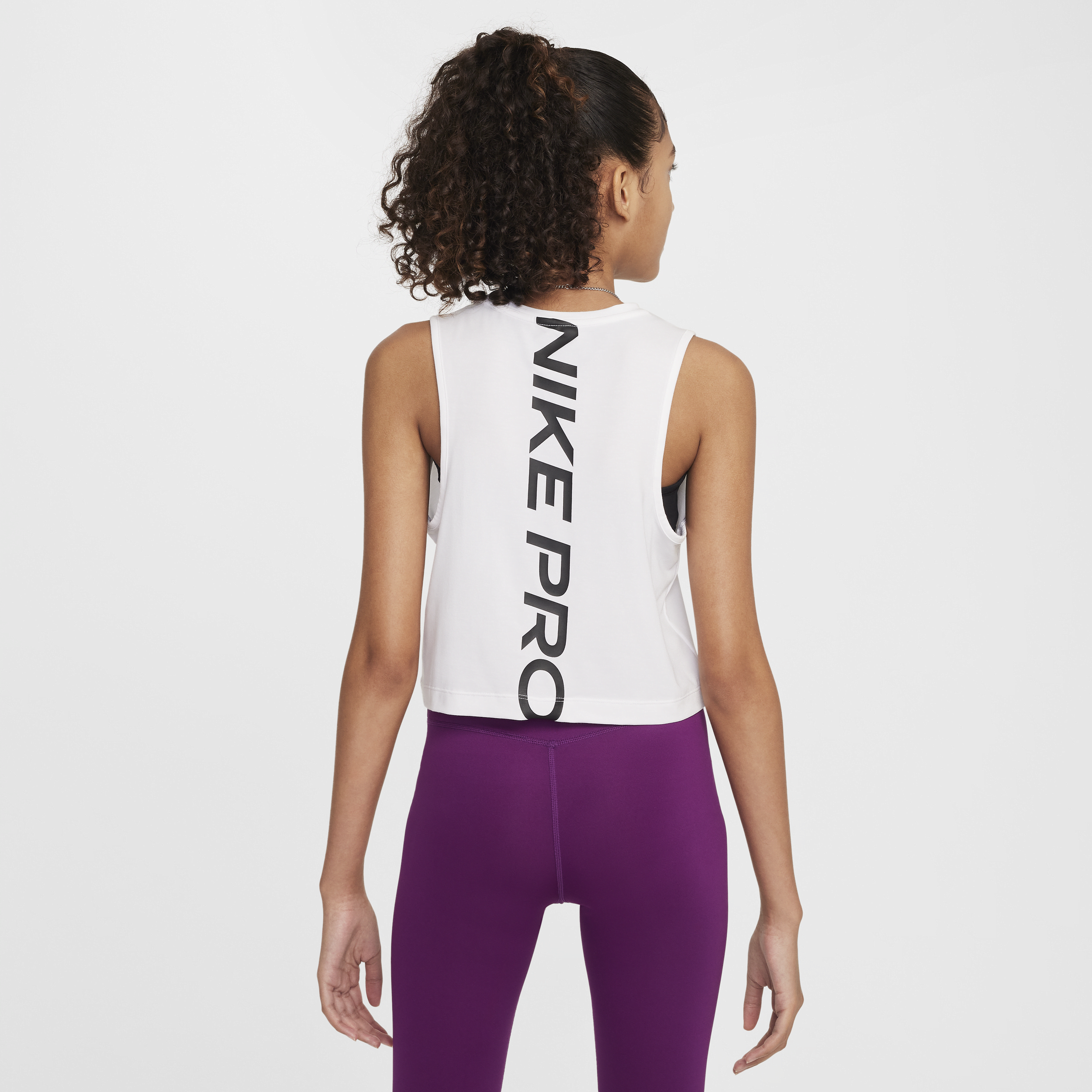 Thumbnail - Nike Pro Dri-FIT Trainings-Tanktop für Mädchen - Weiß
