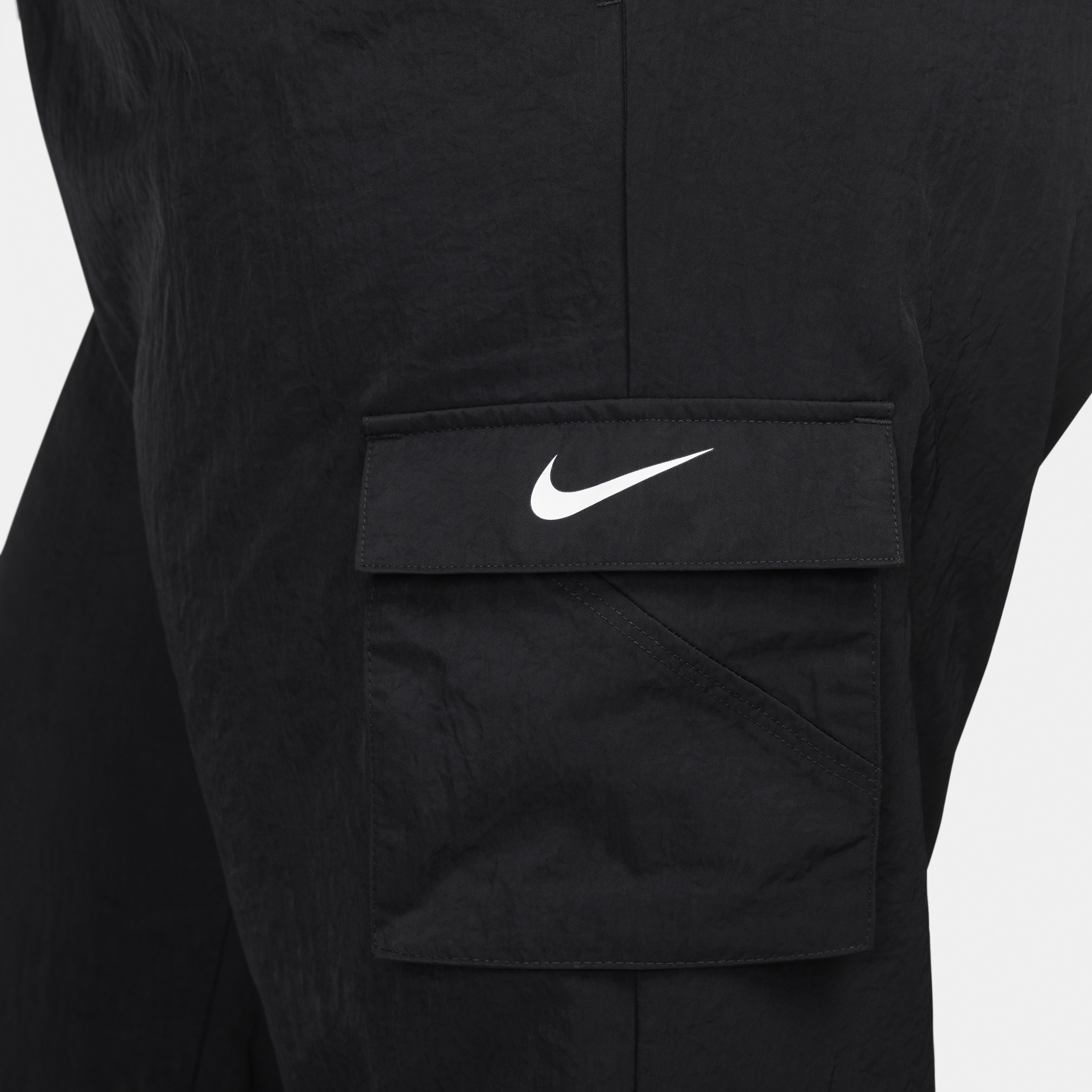 Nike Sportswear Essential geweven cargobroek met hoge taille voor dames (Plus Size) Zwart