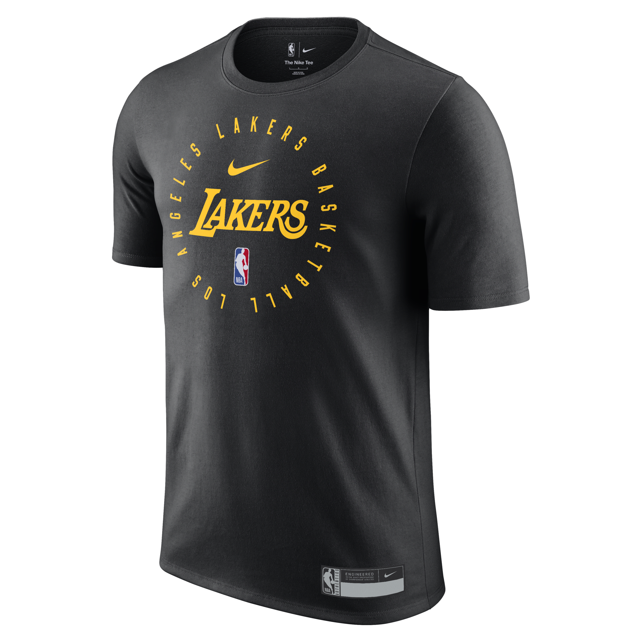 Los Angeles Lakers Men’s Nike Dri-FIT NBA T-Shirt – Black – Polyester