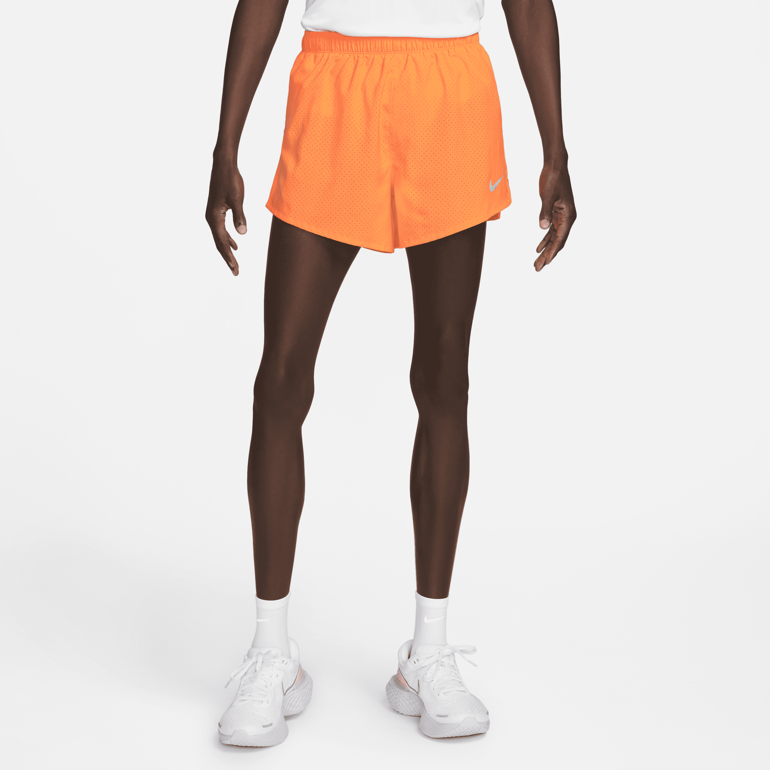 Męskie spodenki startowe z podszewką 10 cm Nike Fast - Pomarańczowy