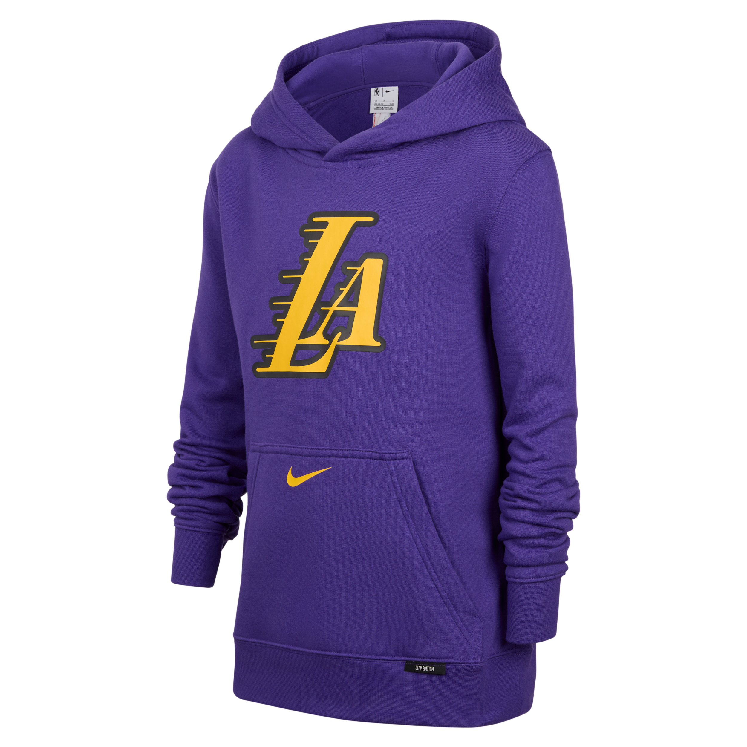 Sweat à capuche en Fleece Nike NBA Los Angeles Lakers Club City Edition pour ado - Pourpre