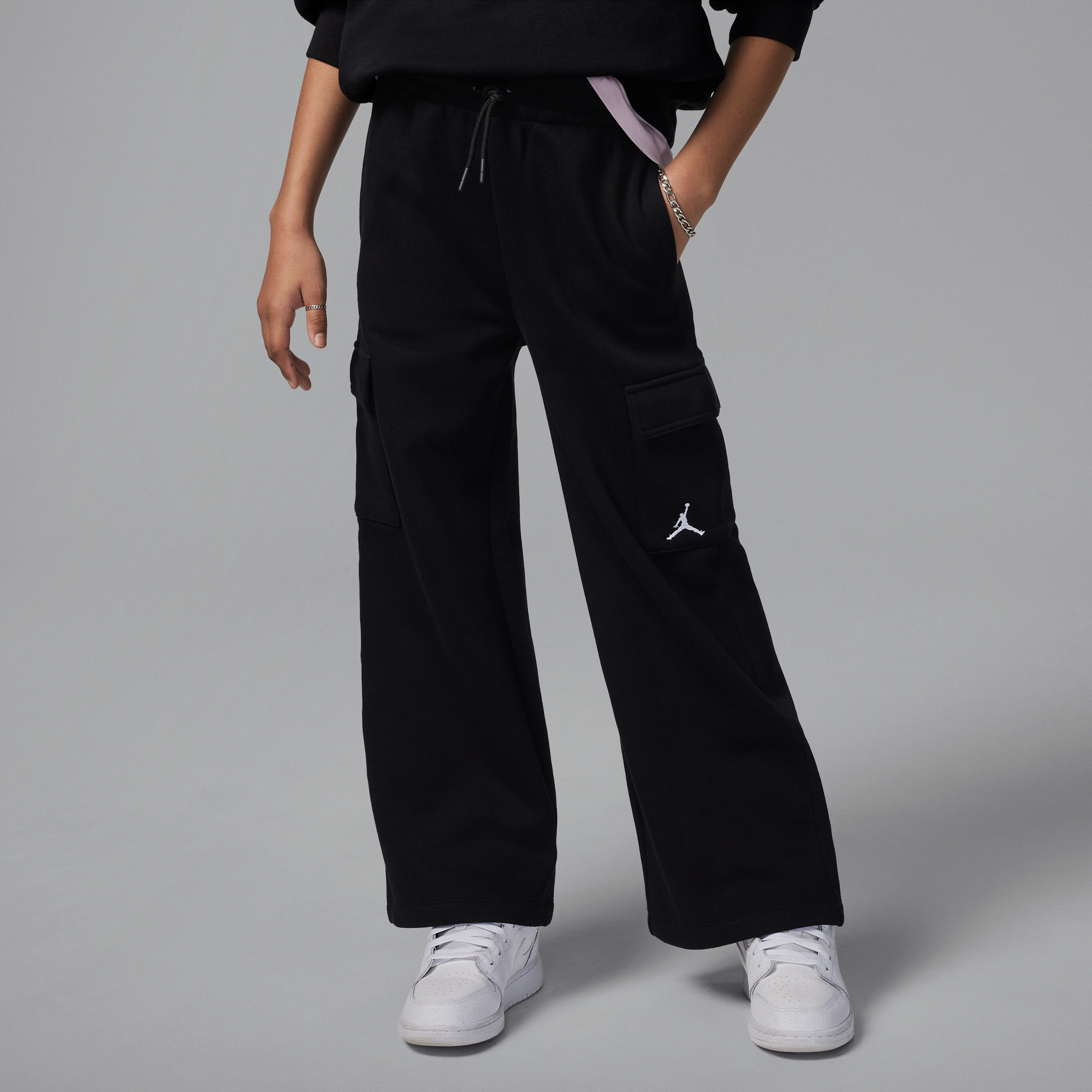 Pantalon cargo en tissu Fleece Y2K Jordan pour ado - Noir