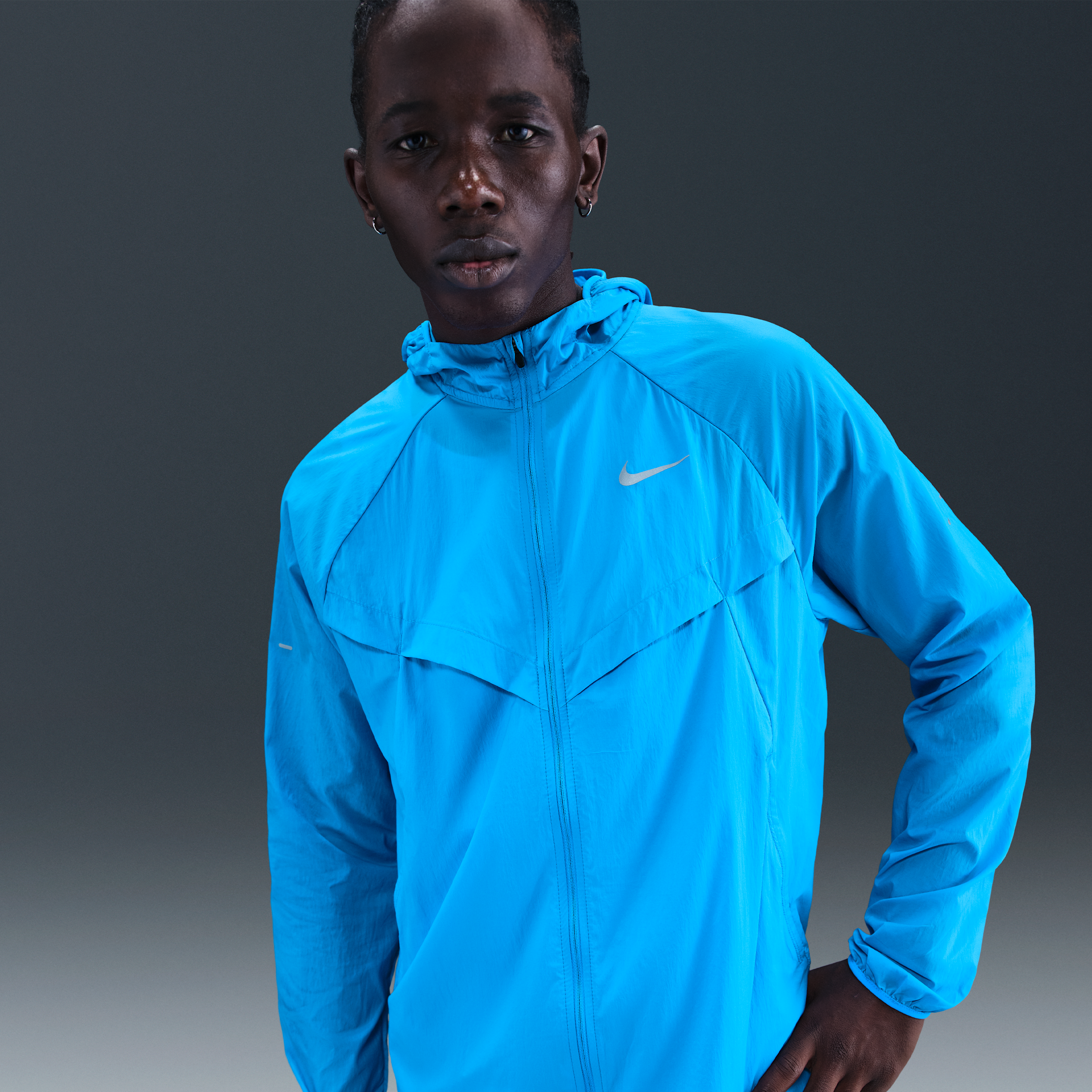 Thumbnail - Nike Stride Repel-Laufjacke mit UV-Schutz (Herren) - Blau