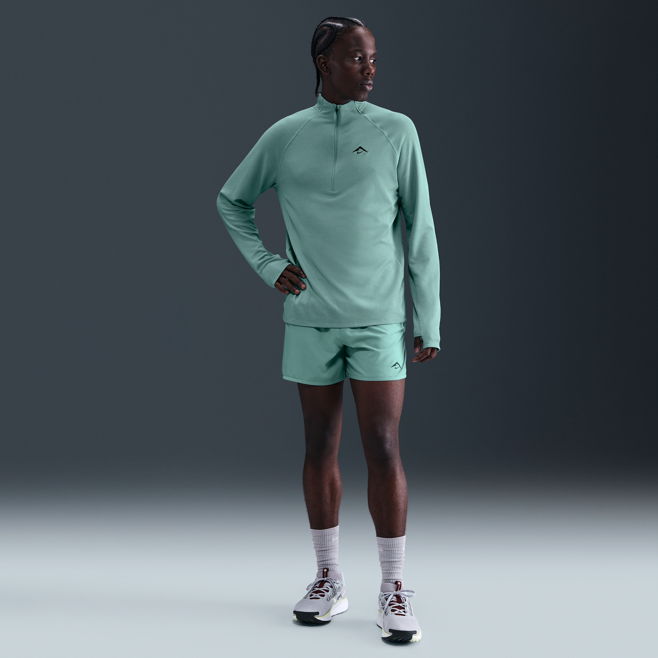 Nike Trail Second Sunrise Mens 12.5cm (approx.) Dri-FIT ADV Brief-Lined Running Shorts - Green - Polyester