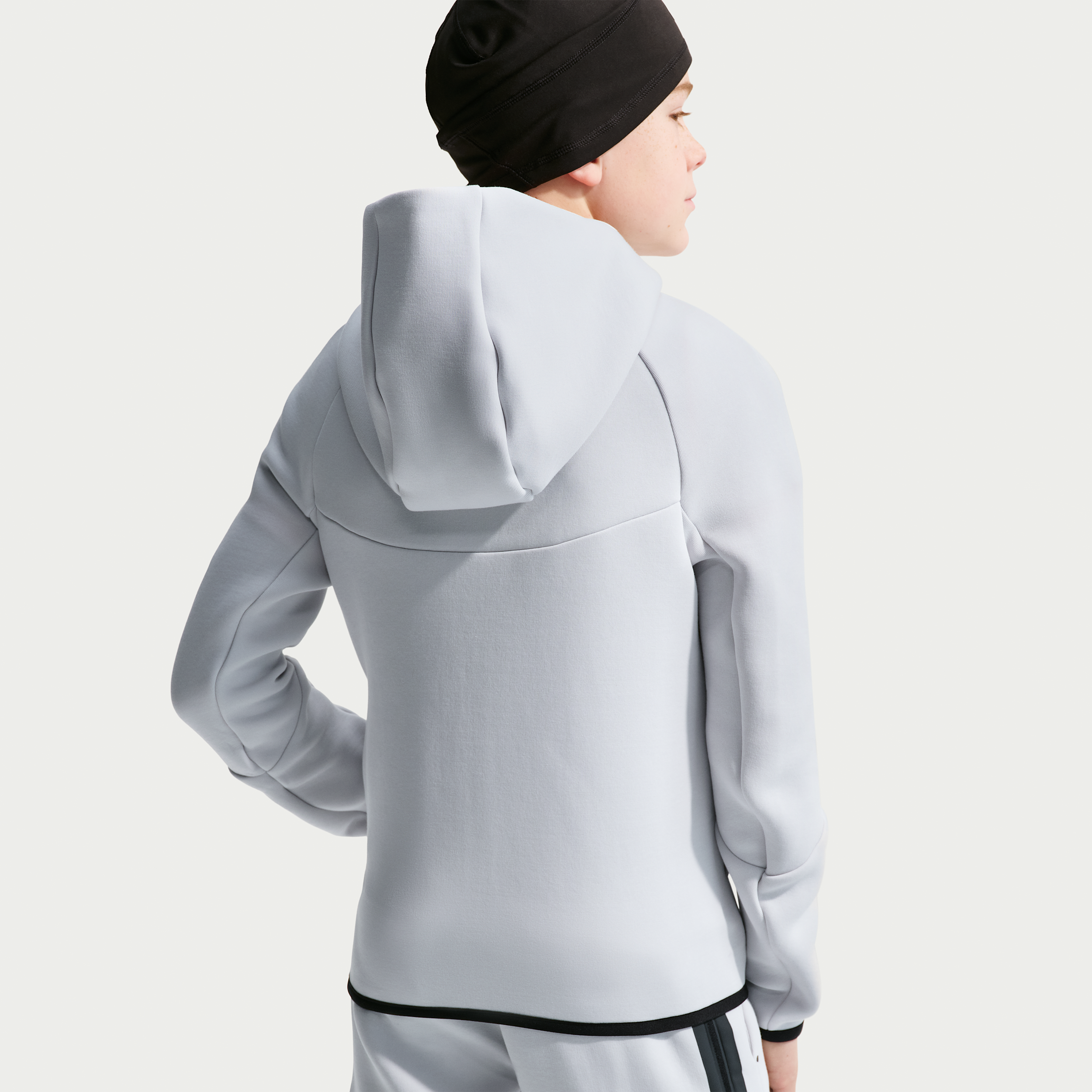 Thumbnail - Niederlande Tech Fleece Nike Fußball-Hoodie mit durchgehendem Reißverschluss für ältere Kinder (Jungen) - Grau