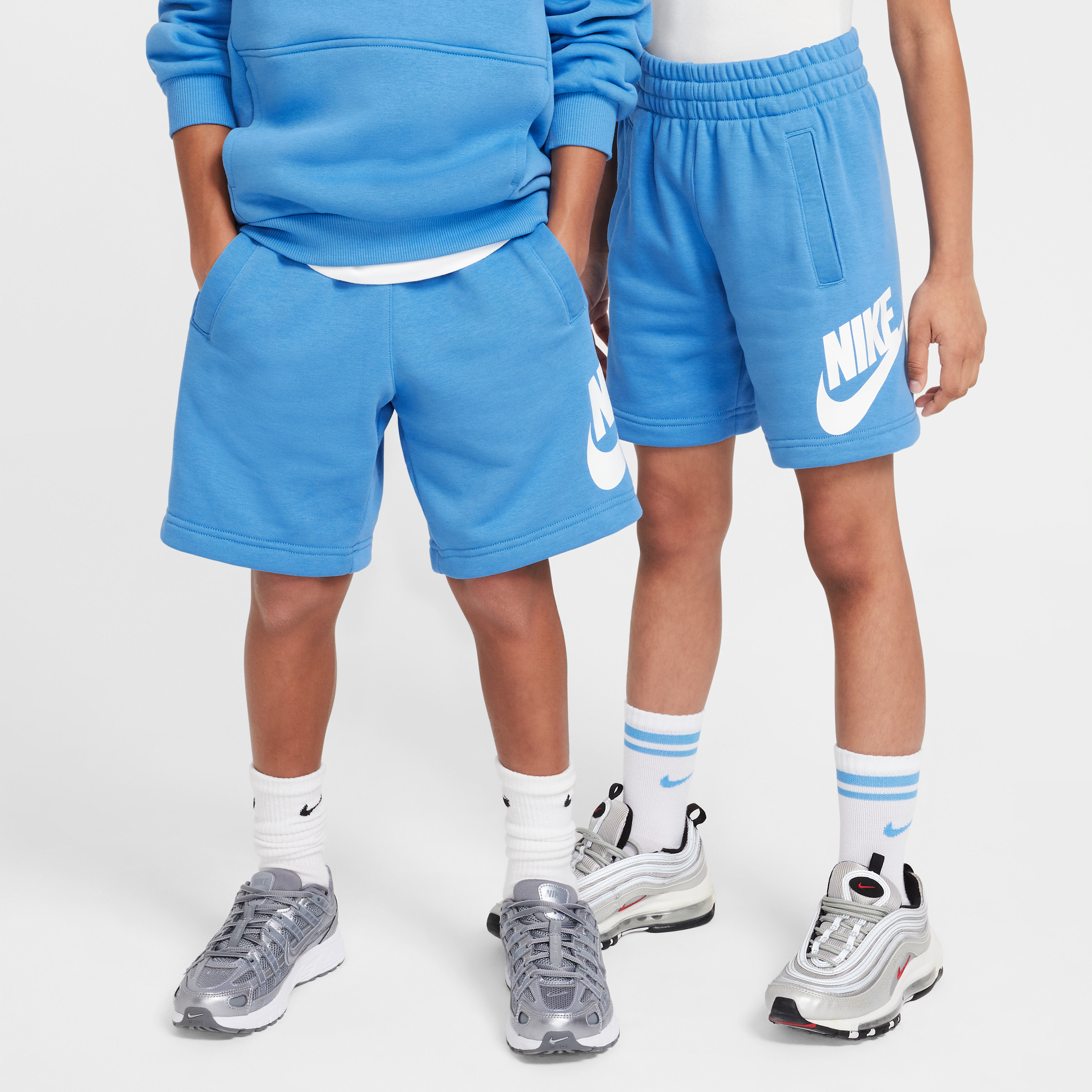 Nike Sportswear Club Fleece Older Kids French Terry Shorts - Blue - Cotton/Polyester