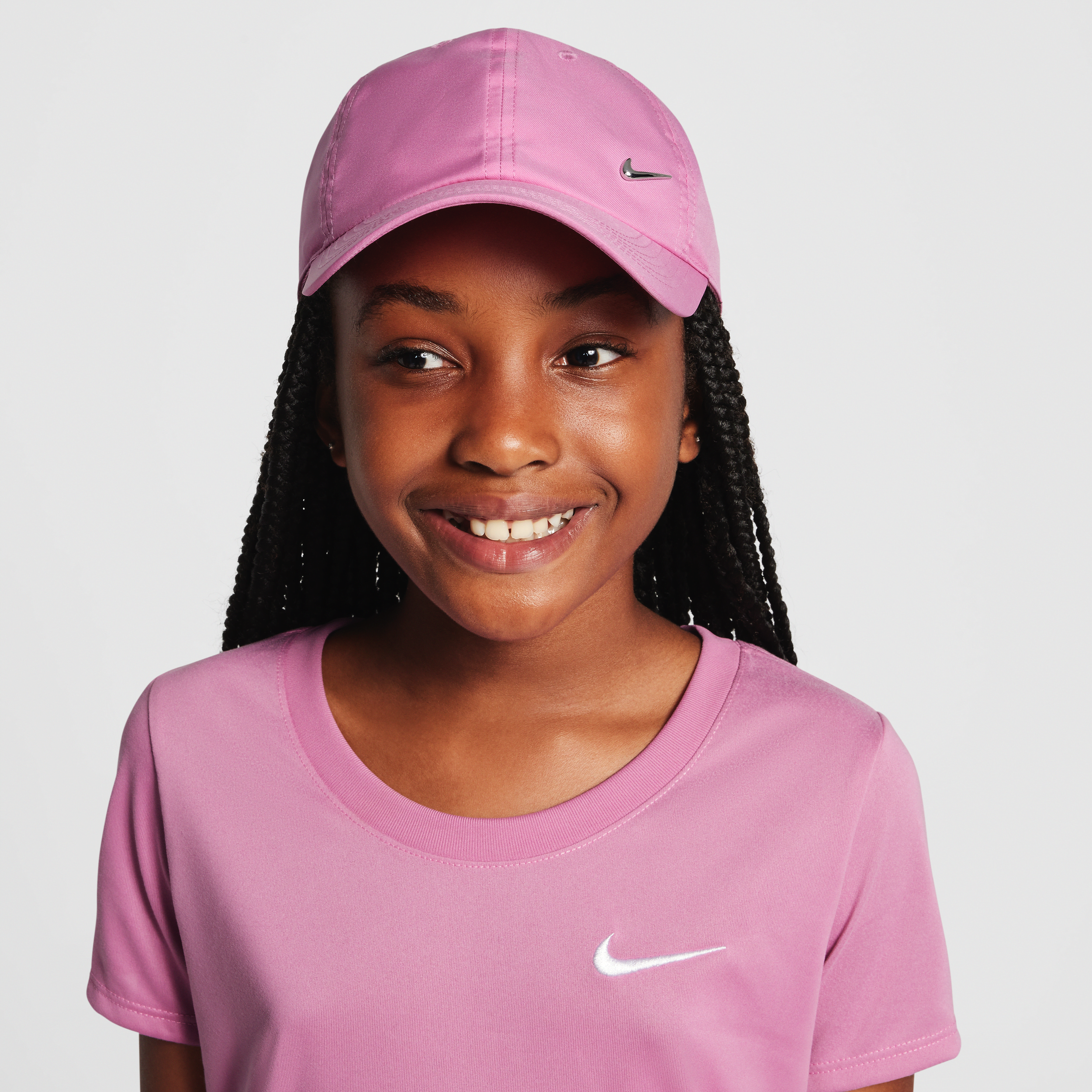 Casquette avec Swoosh métallique sans structure Nike Dri-FIT Club pour enfant - Rose