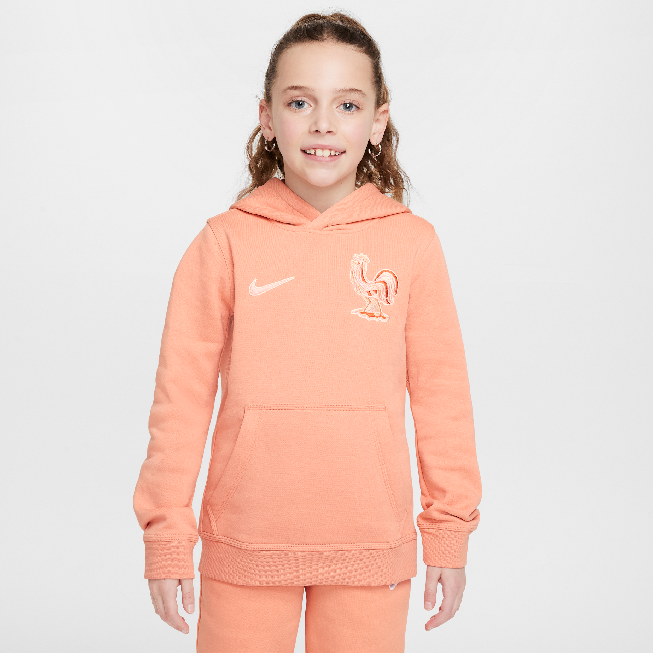 FFF Club Older Kids Nike Football Pullover Hoodie - Orange - Cotton/Polyester