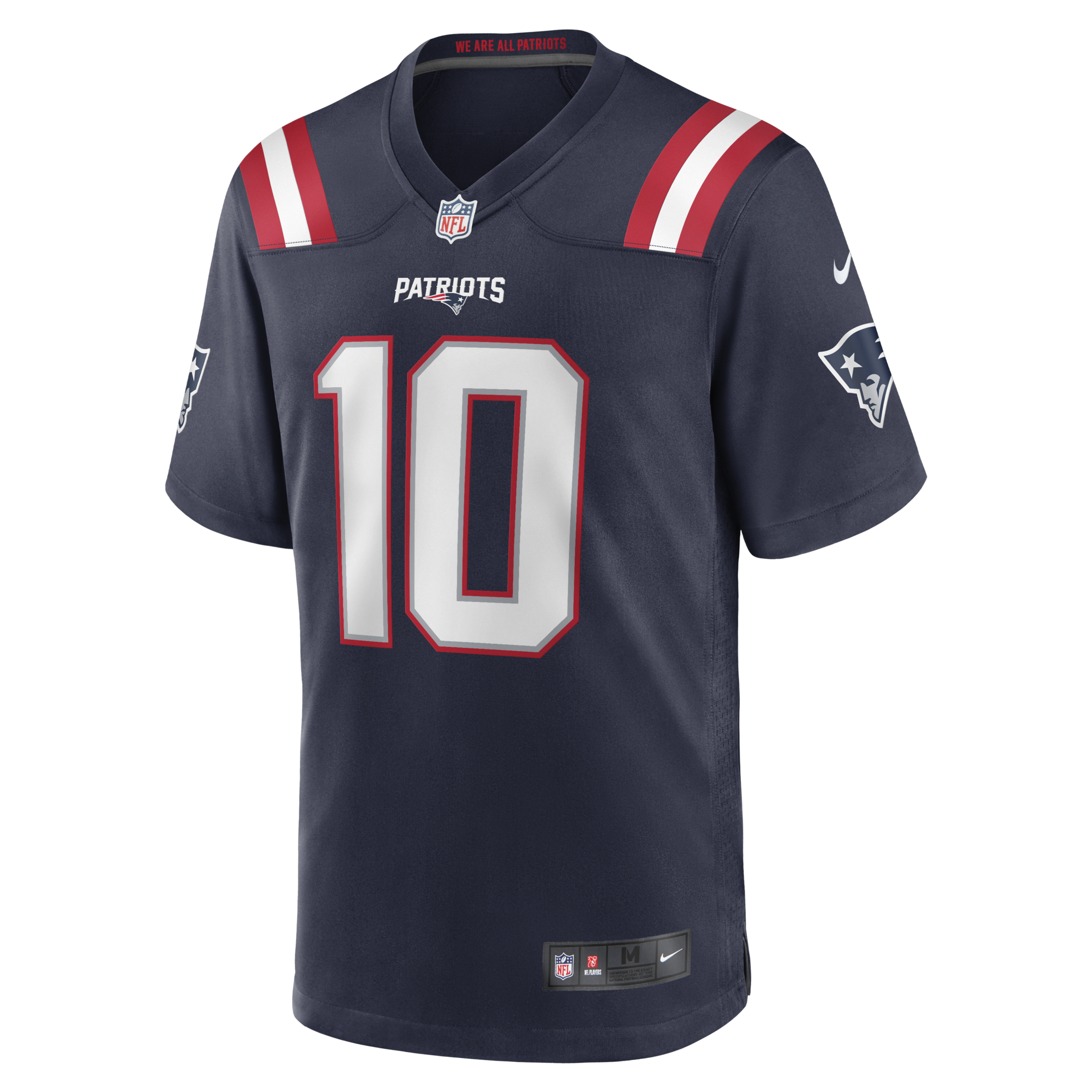 Nike NFL New England Patriots (Mac Jones) American football-wedstrijdjersey voor heren Blauw