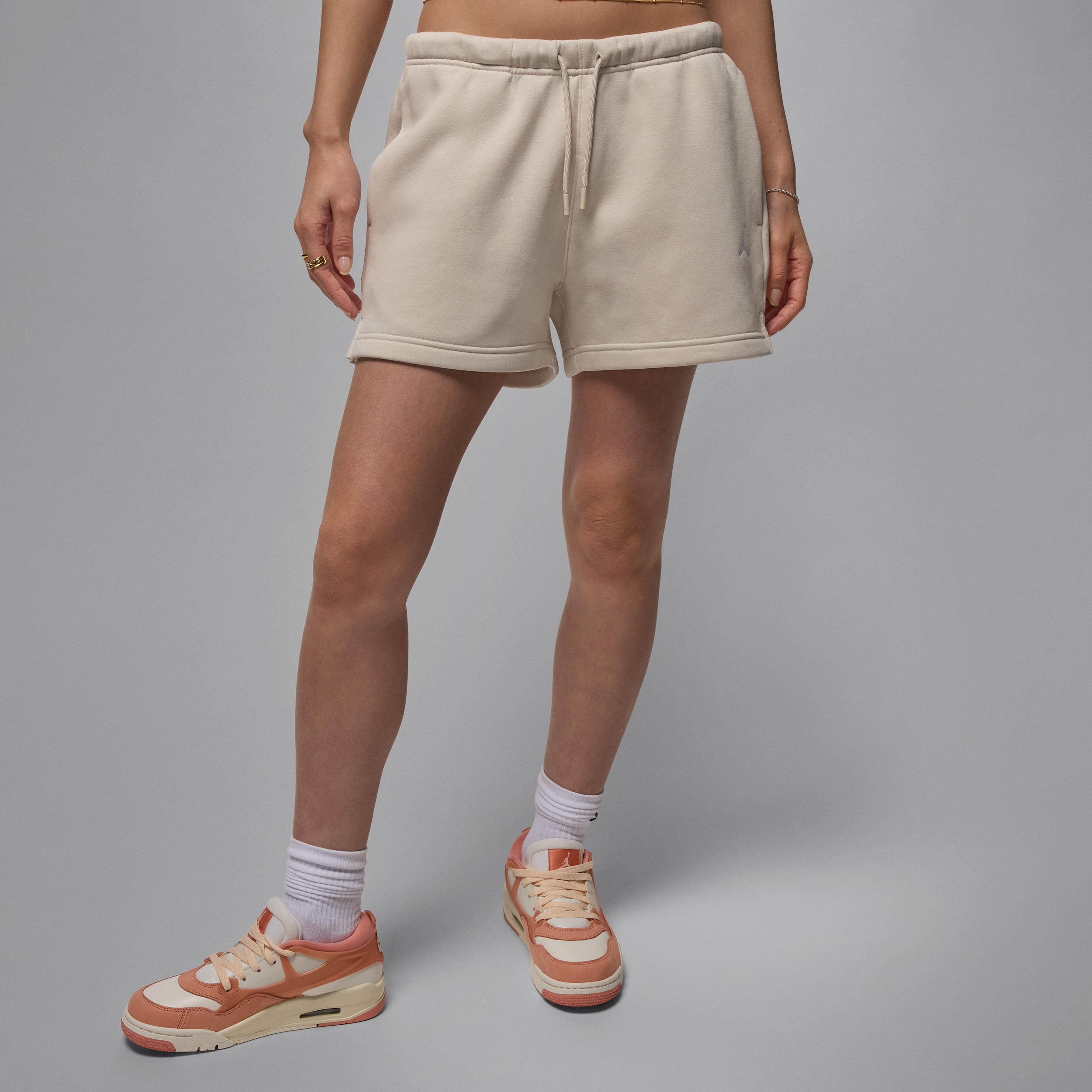Nike Jordan Brooklyn Fleece Womens Shorts - Brown - Cotton/Polyester