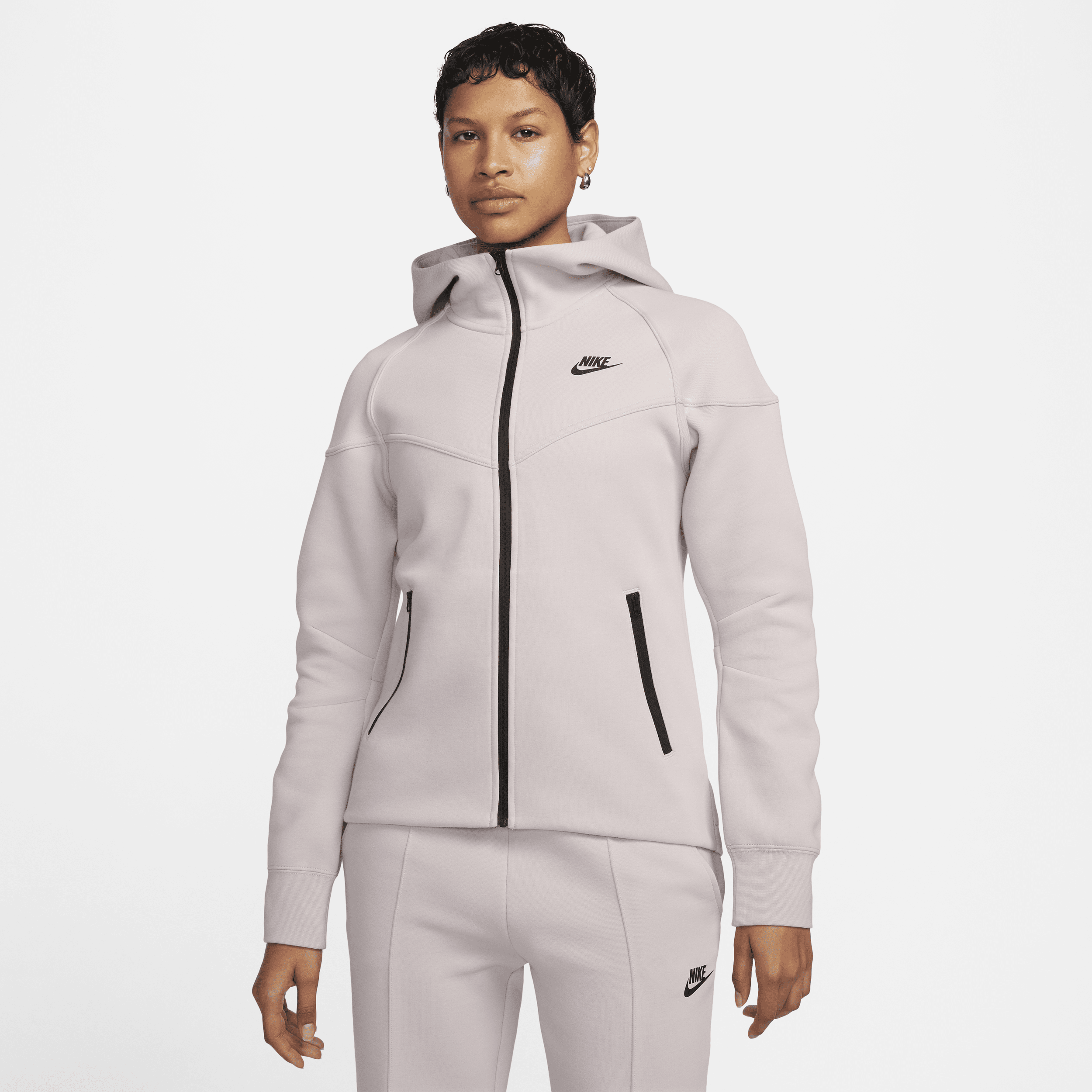 Nike Sportswear Tech Fleece Windrunner Hoodie met rits voor dames Paars