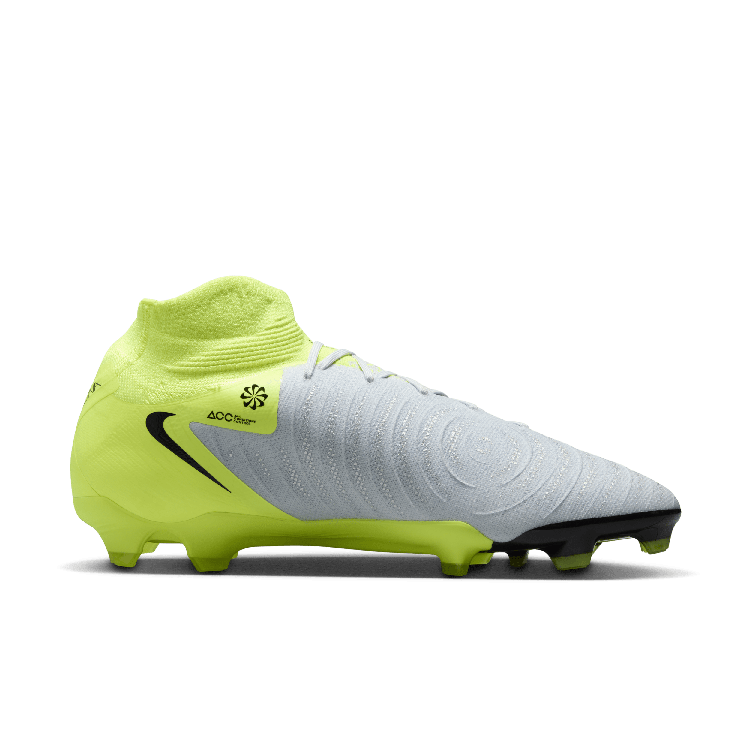 Chaussure de foot montante à crampons pour terrains secs - Gris