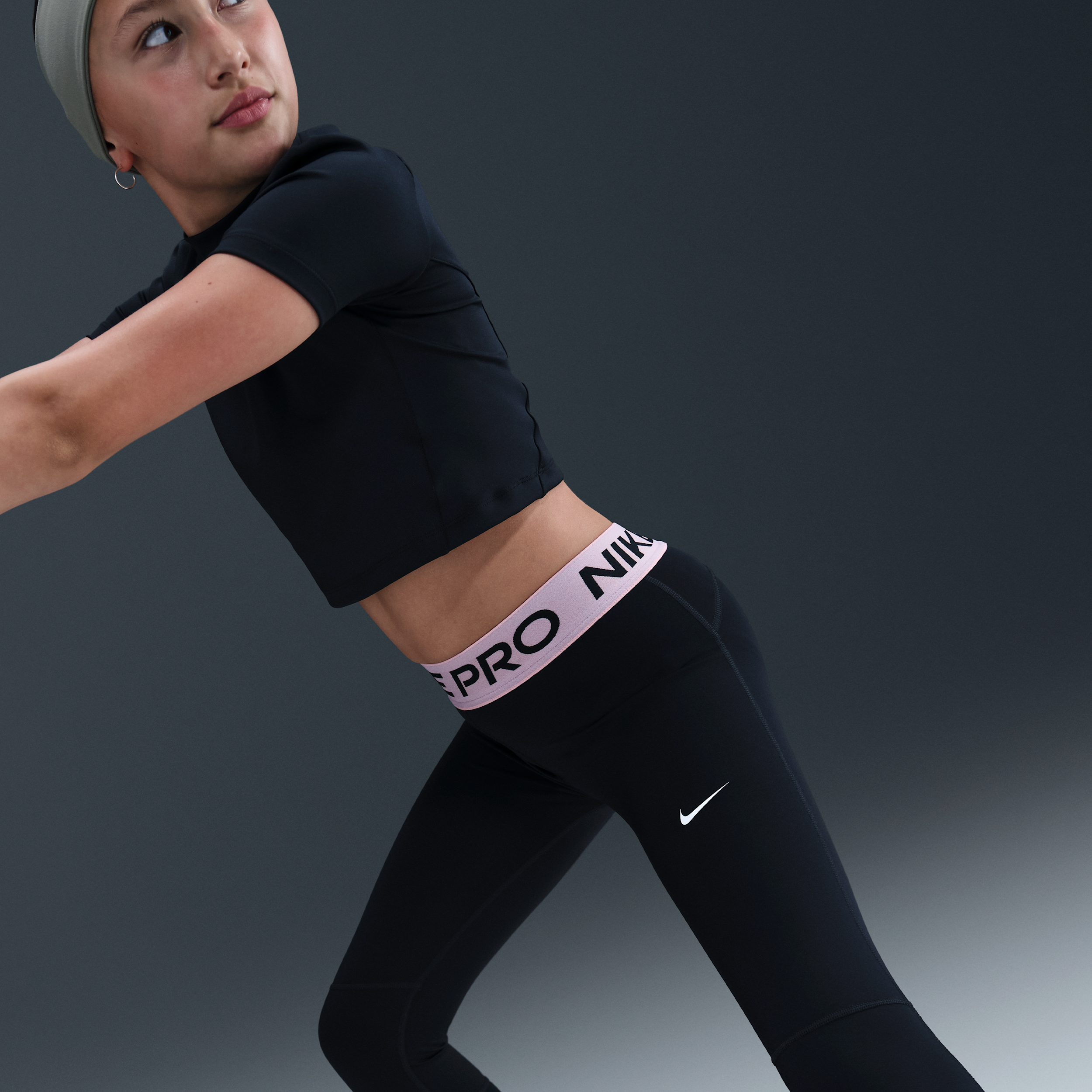 Thumbnail - Nike Pro Dri-FIT Leggings für ältere Kinder (Mädchen) - Schwarz