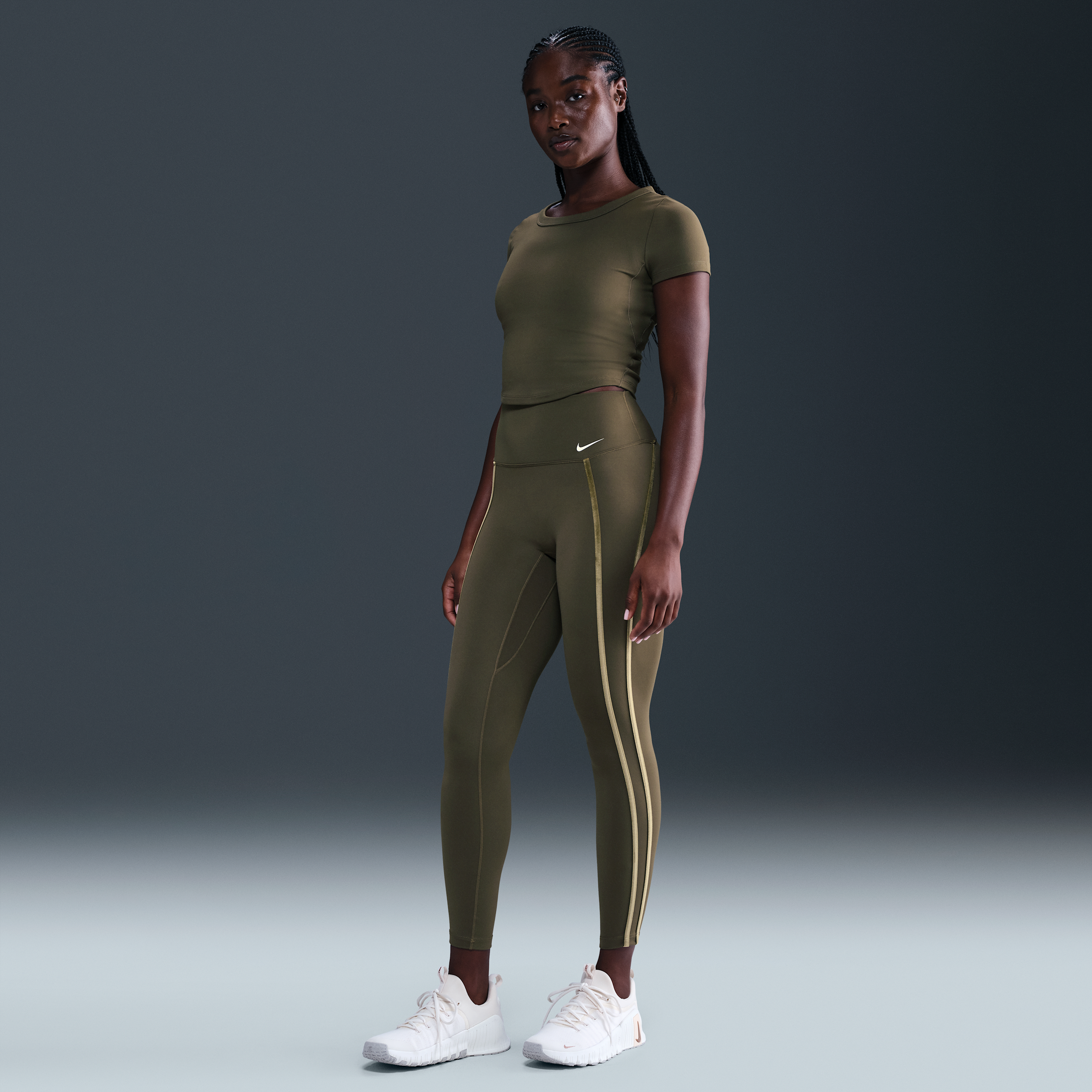 Thumbnail - Nike One 7/8-Leggings mit hohem Bund (Damen) - Grün