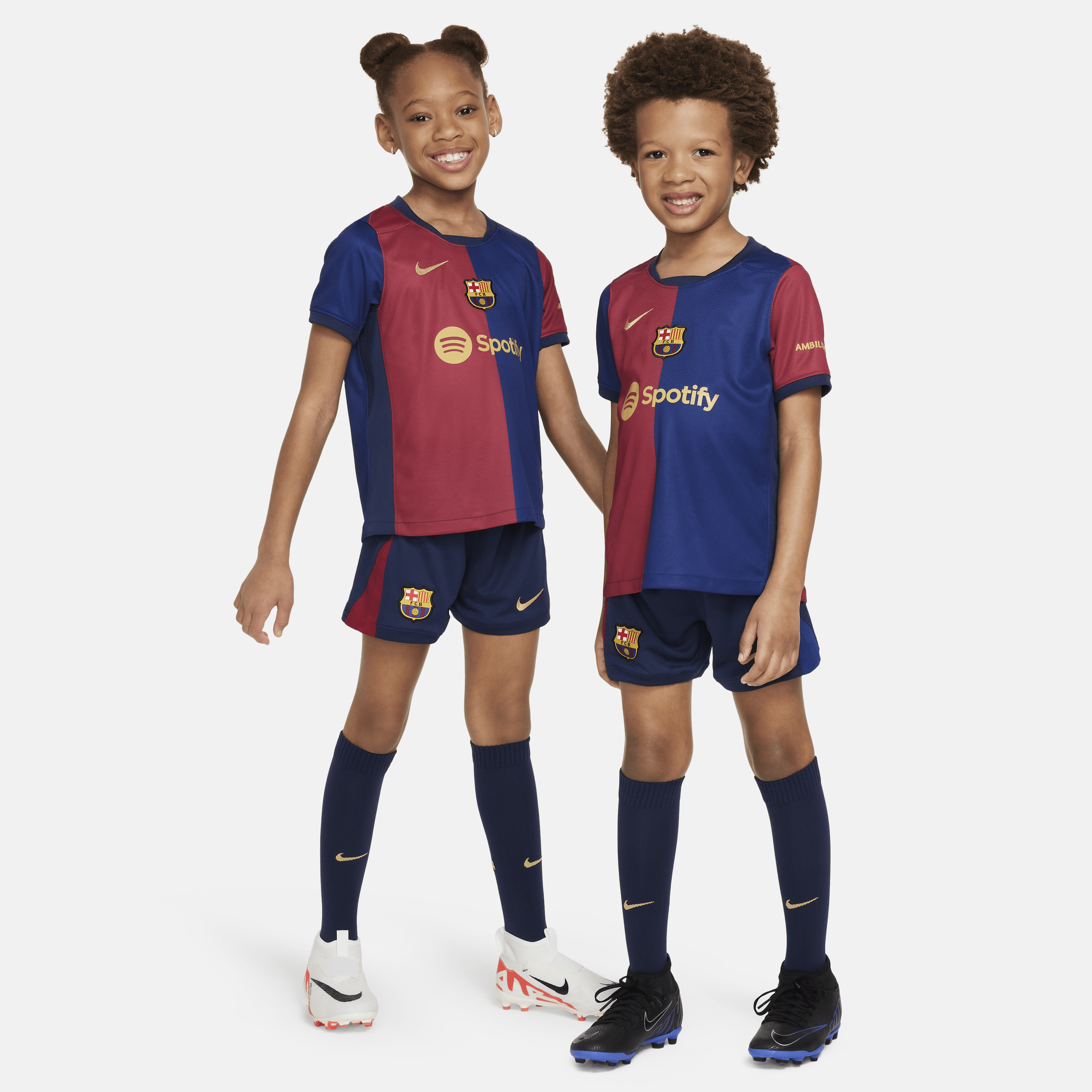 Ensemble 3 pièces replica Nike Football FC Barcelone 2024/25 Stadium Domicile pour enfant - Bleu