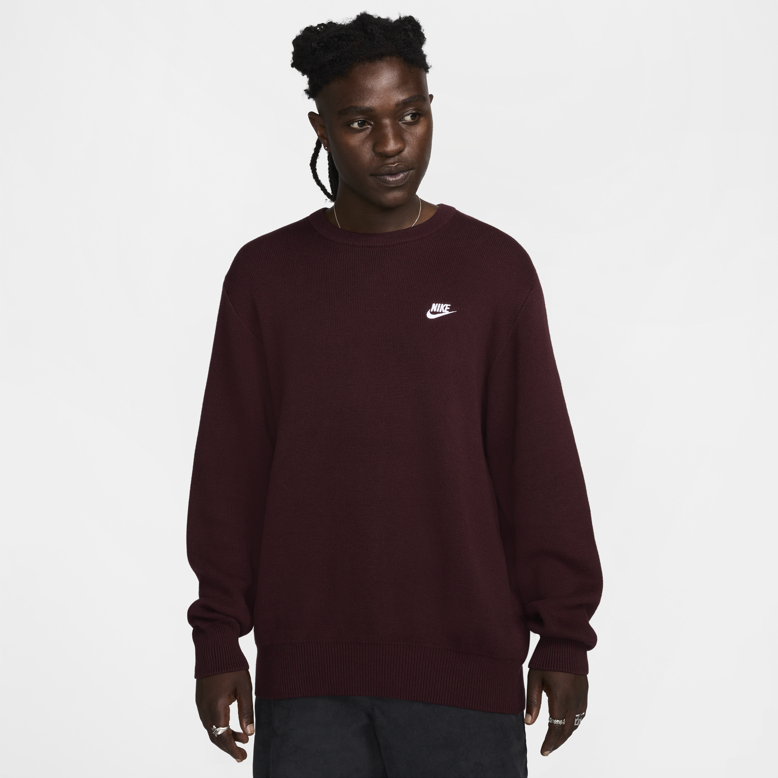 Pull à col ras-du-cou Nike Club pour homme - Rouge